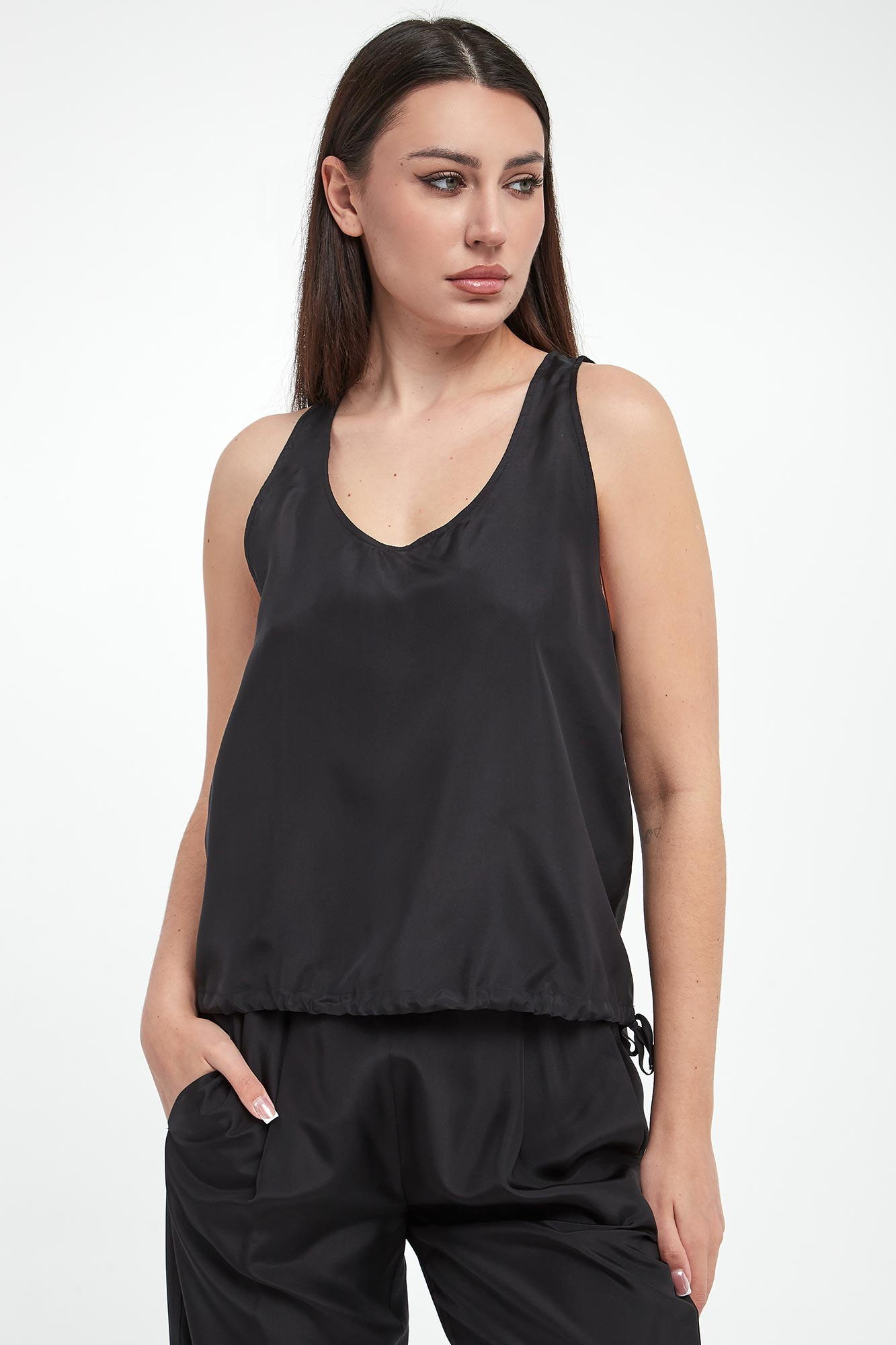 Top damski jedwabny Meana MARELLA MONOCHROME