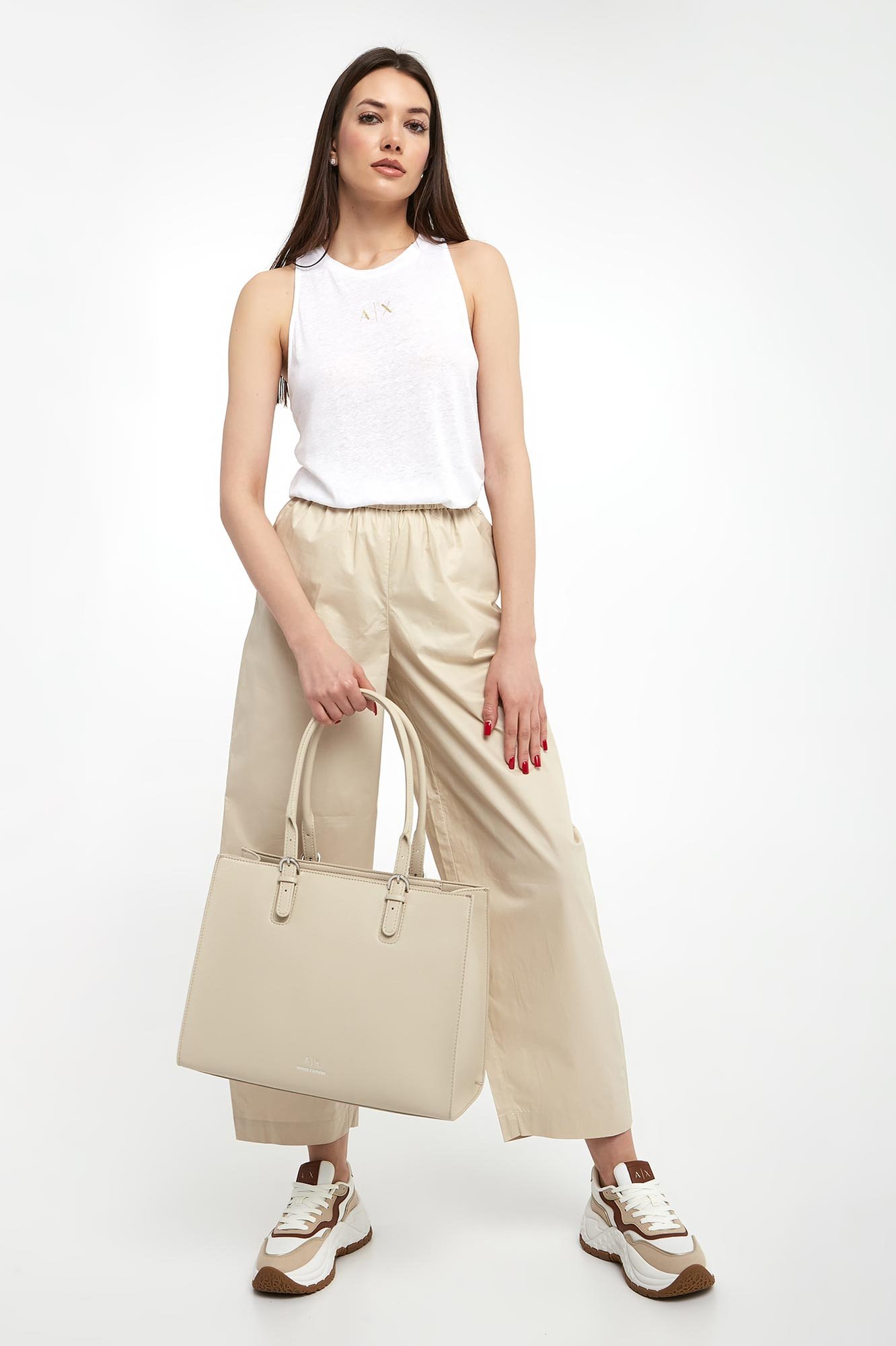 Top damski z lnem ARMANI EXCHANGE