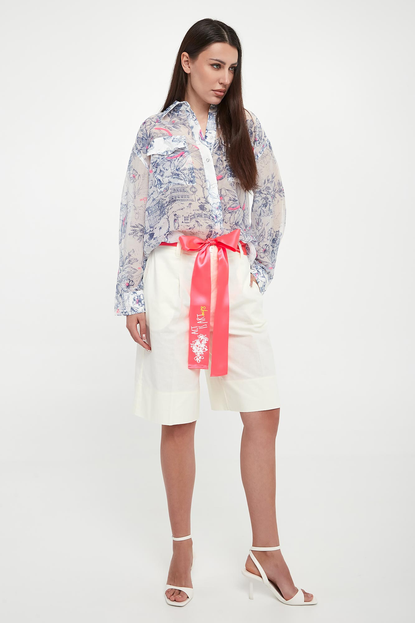 Szorty damskie z lnem TWISNET ACTITUDE