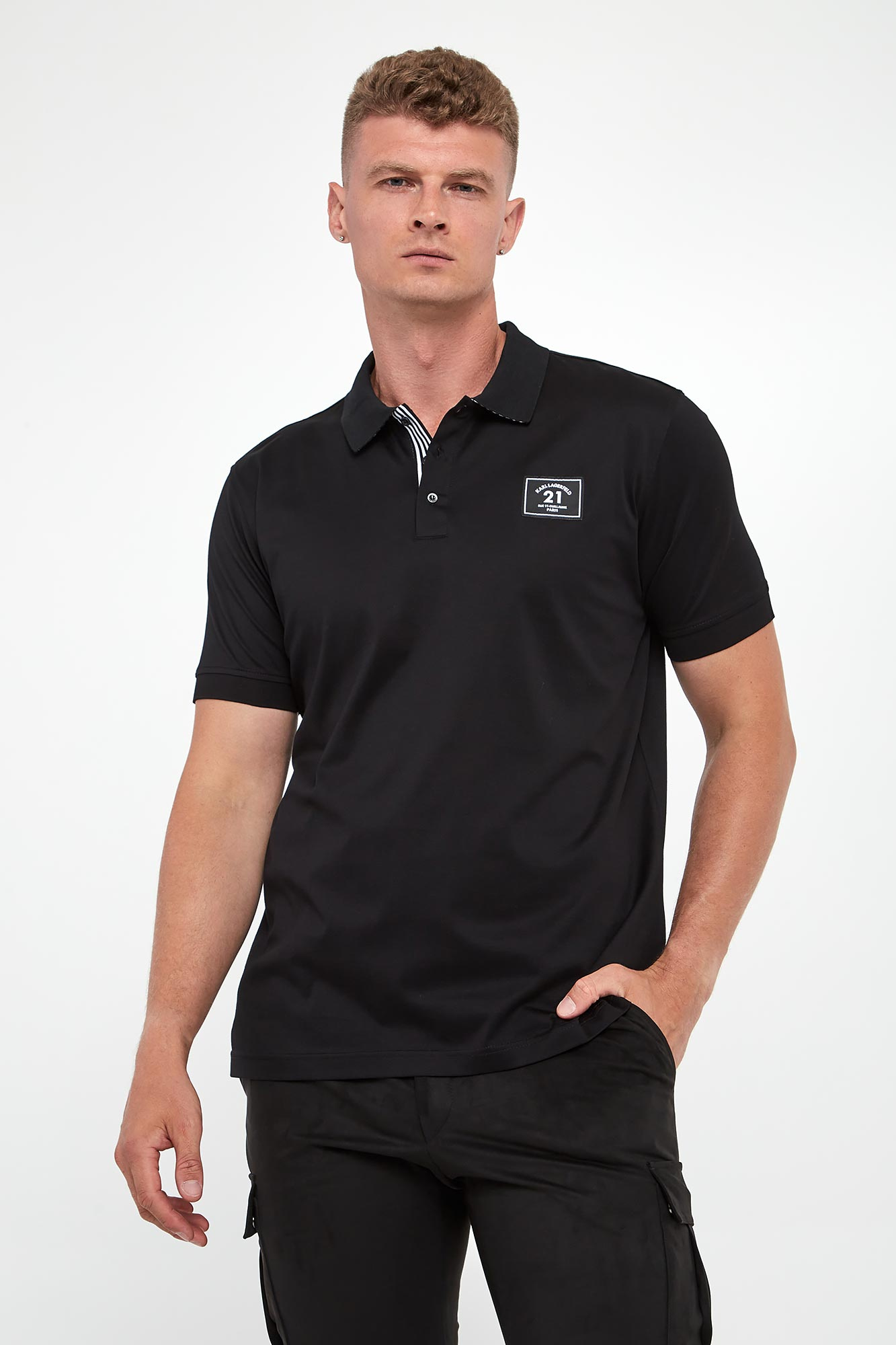 Polo męskie z logo KARL LAGERFELD