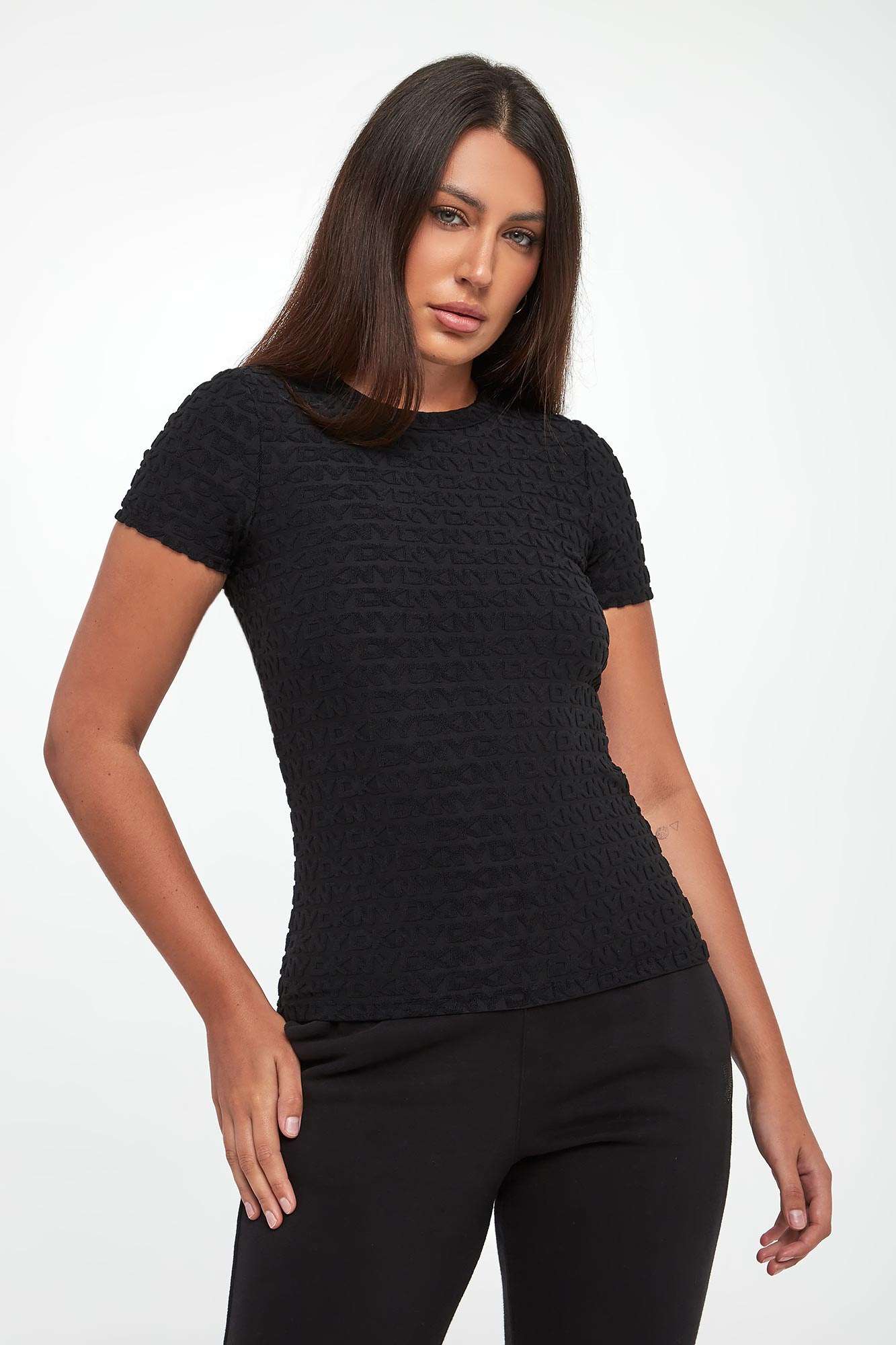 T-shirt damski logowany DKNY