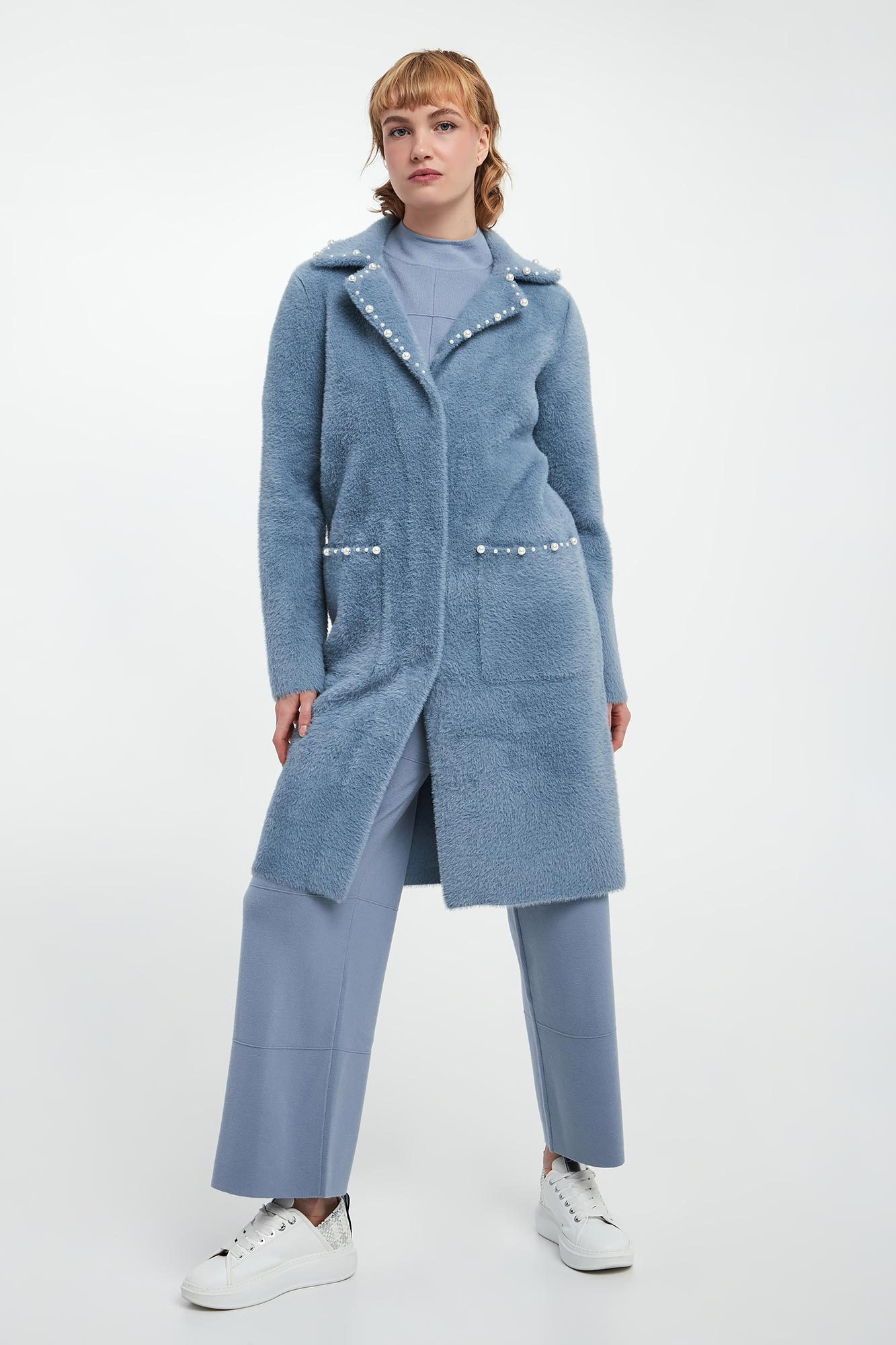 Płaszcz damski z perełkami JOSEPH RIBKOFF