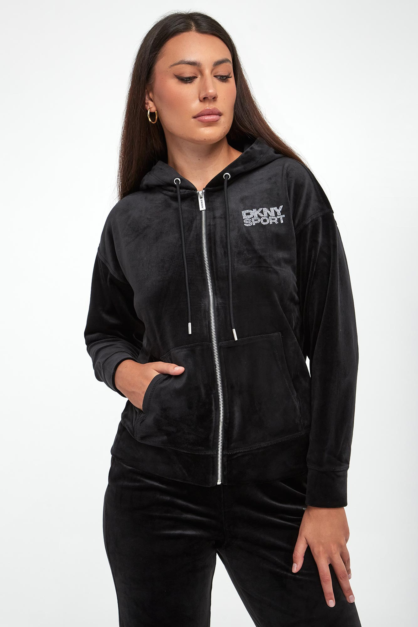 Bluza damska welurowa DKNY