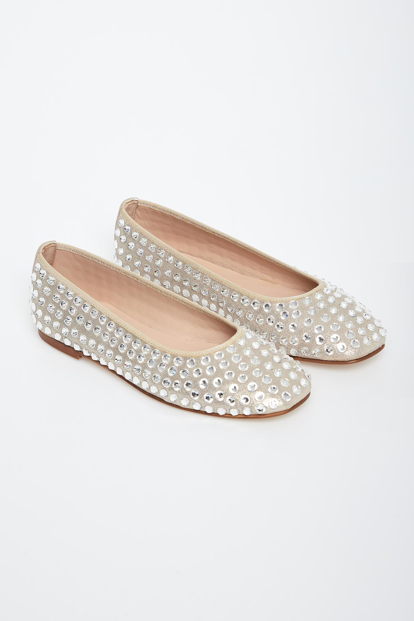 Baleriny skórzane z cyrkoniami CESARE CASADEI