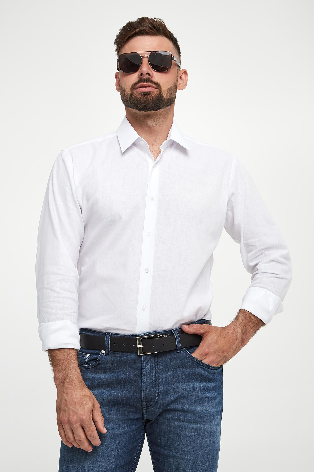 Koszula męska lniana KARL LAGERFELD