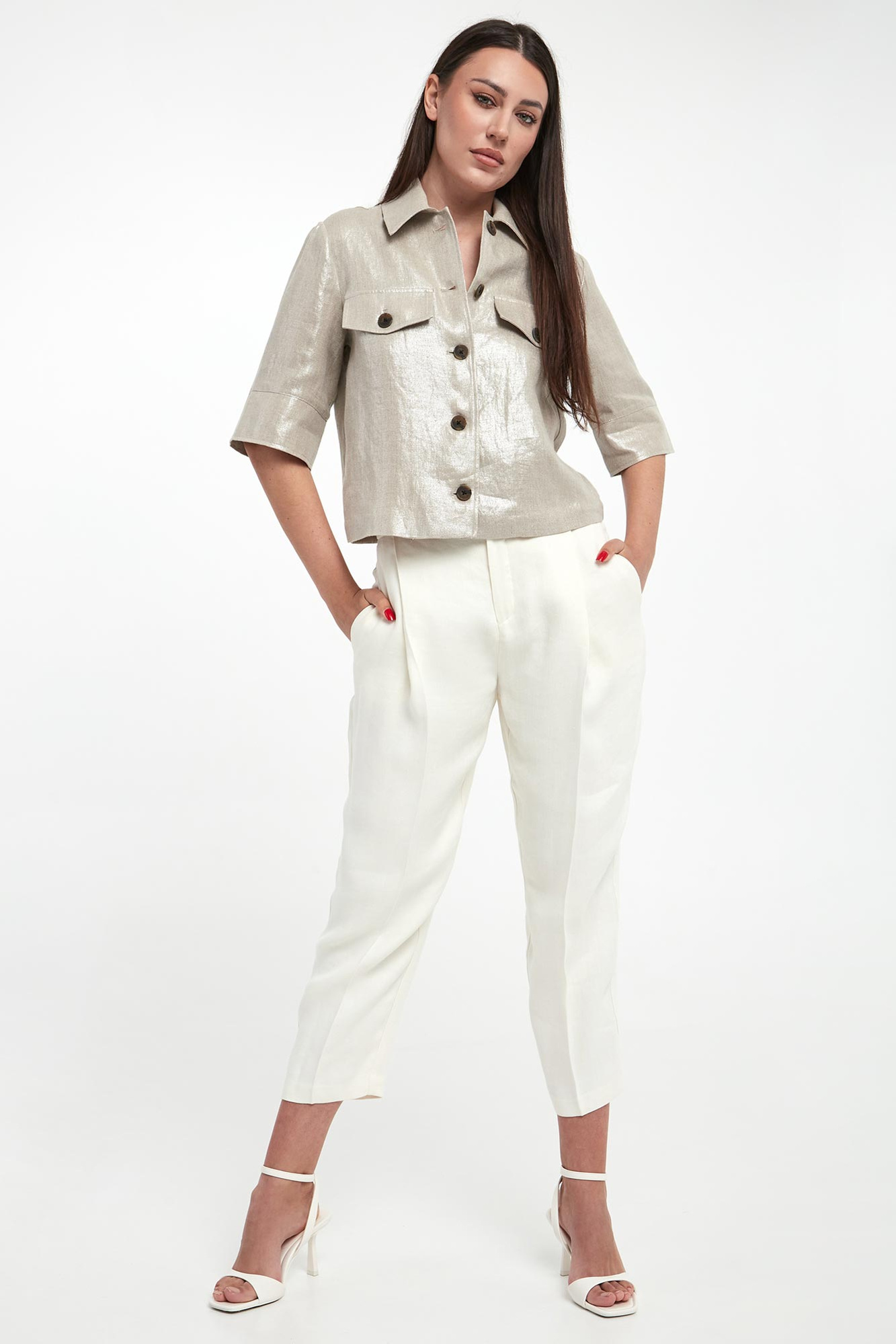 Spodnie damskie lniane ELISABETTA FRANCHI