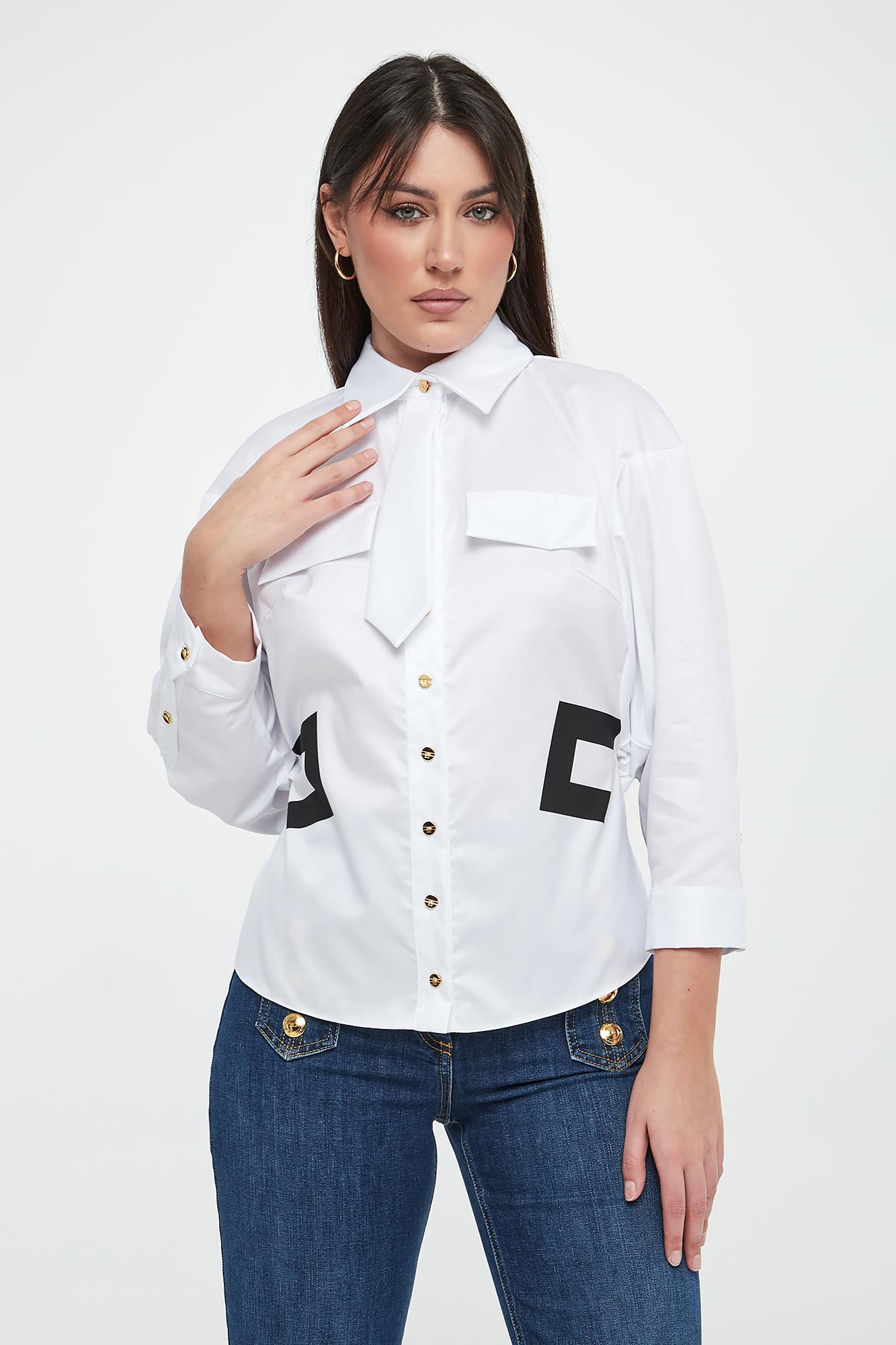 Koszula damska z krawatem ELISABETTA FRANCHI