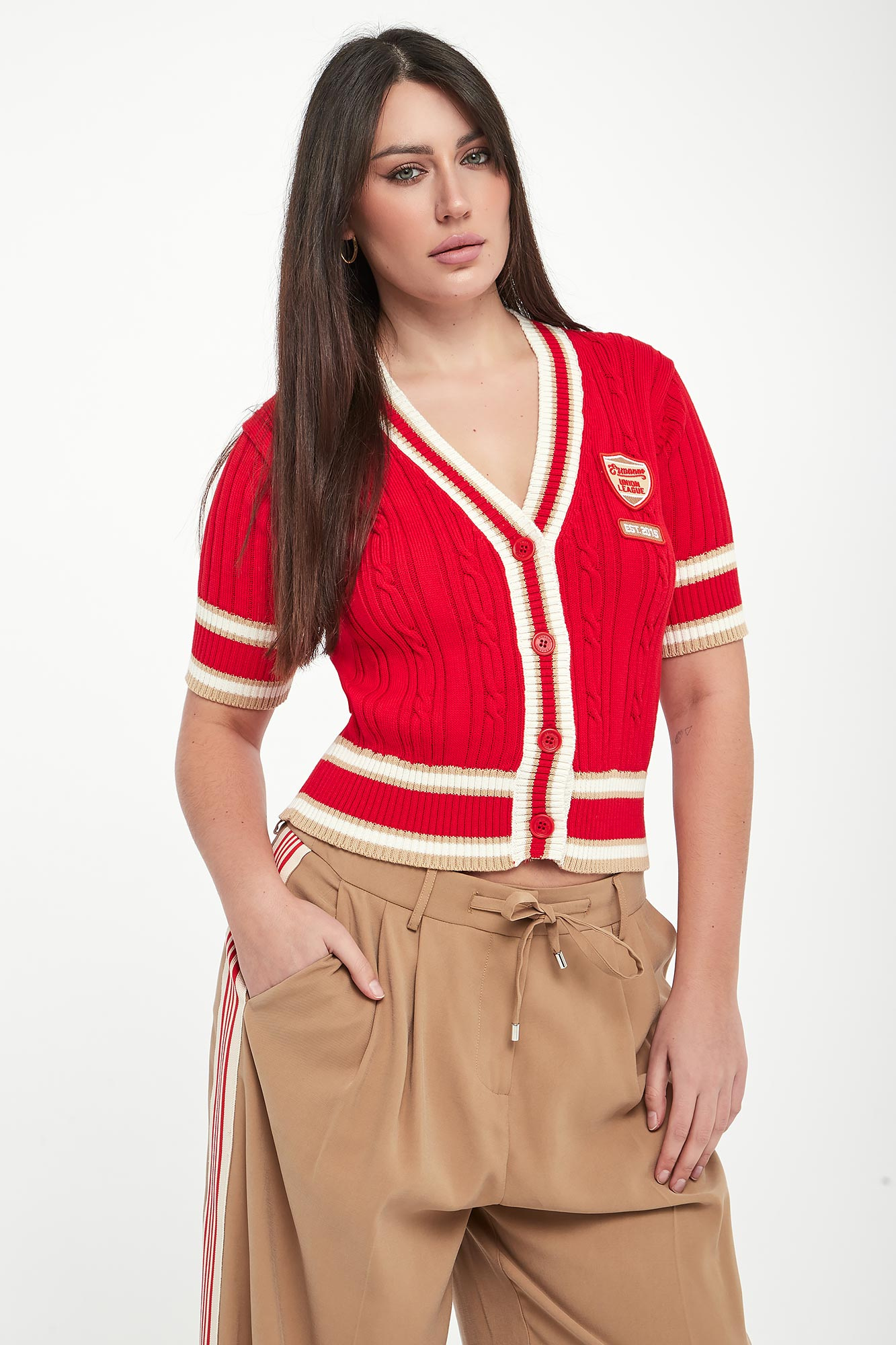 Kardigan damski z krótkim rękawem ERMANNO FIRENZE