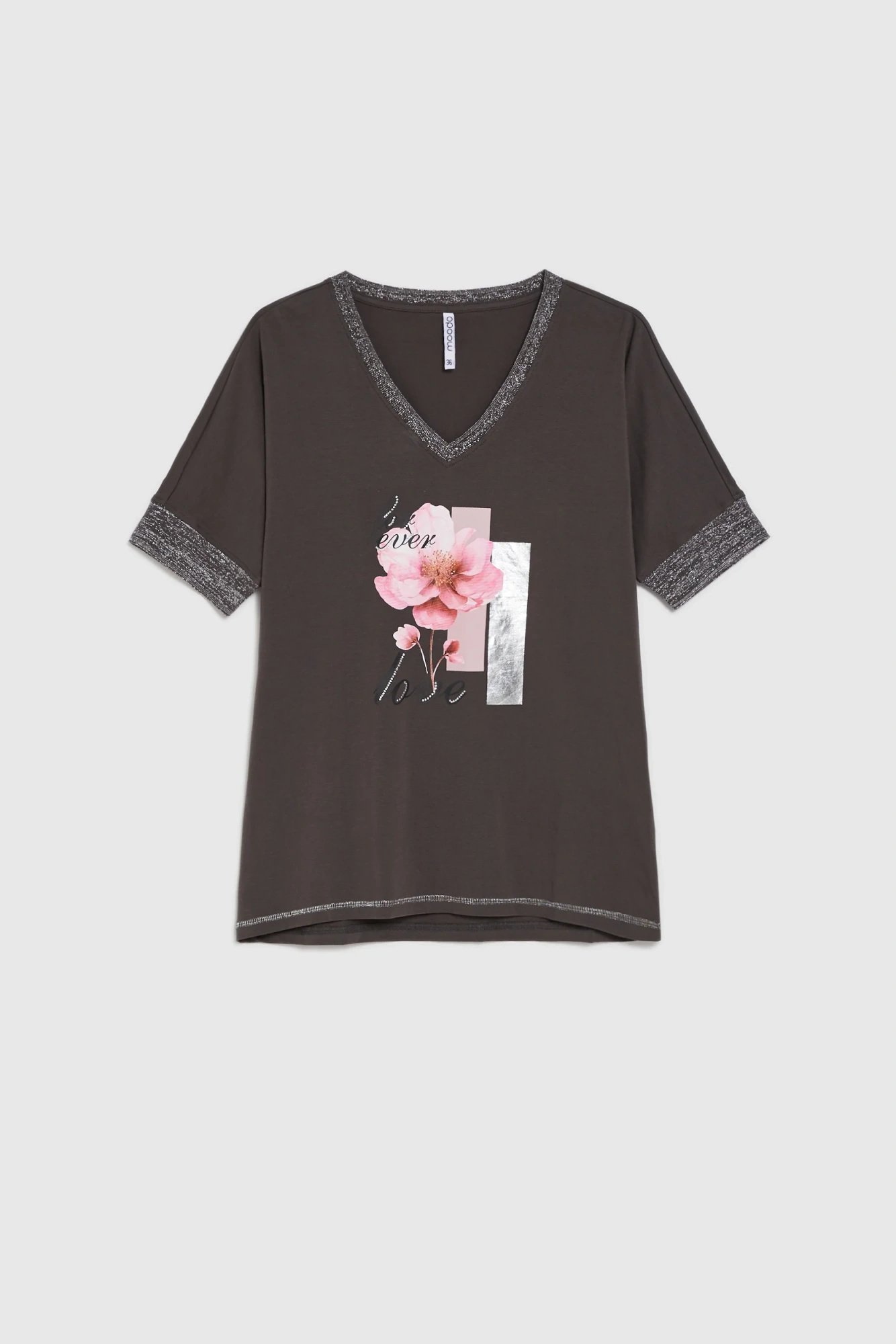 Bluzka z nadrukiem brązowa