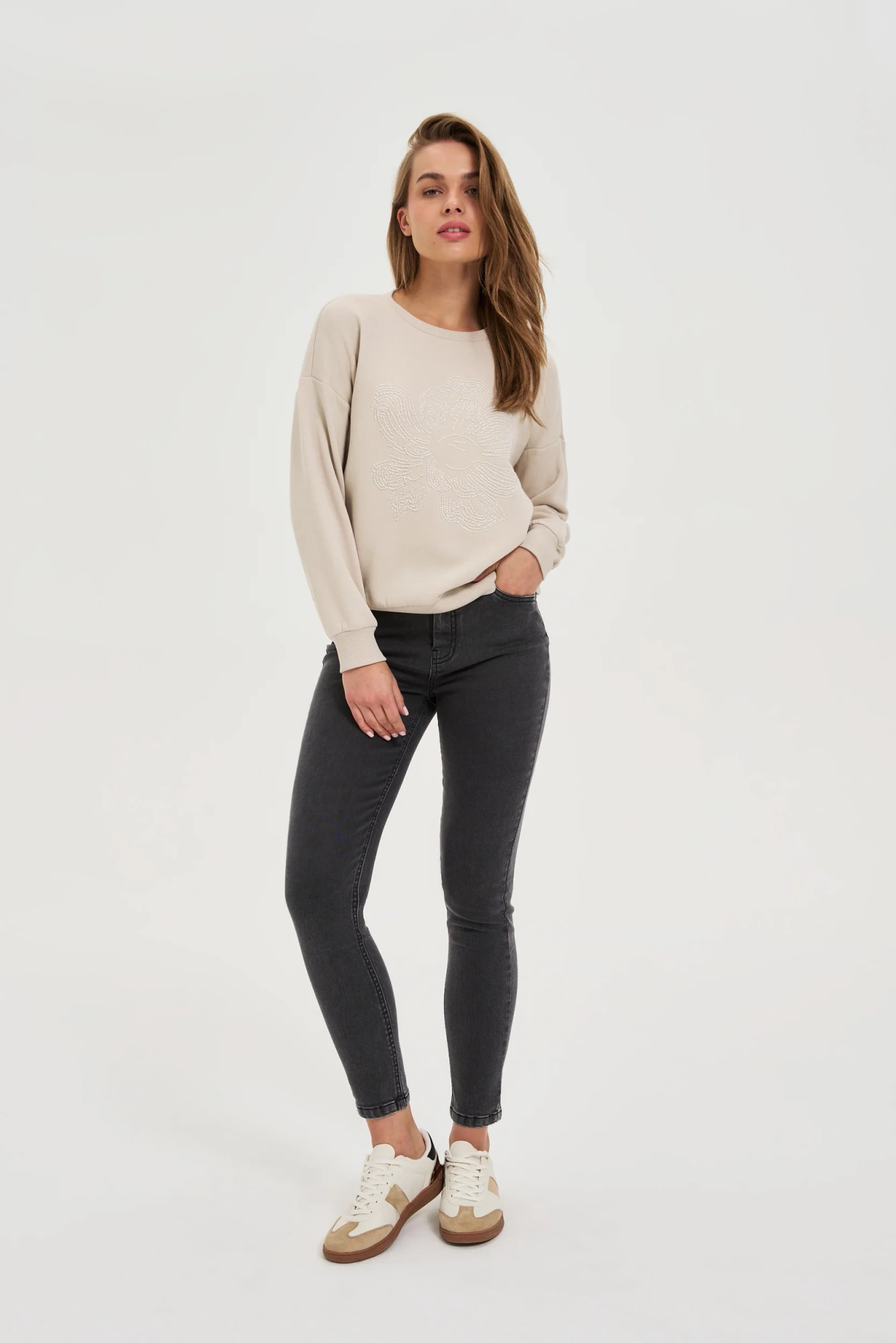 Jeansy rurki grafitowe