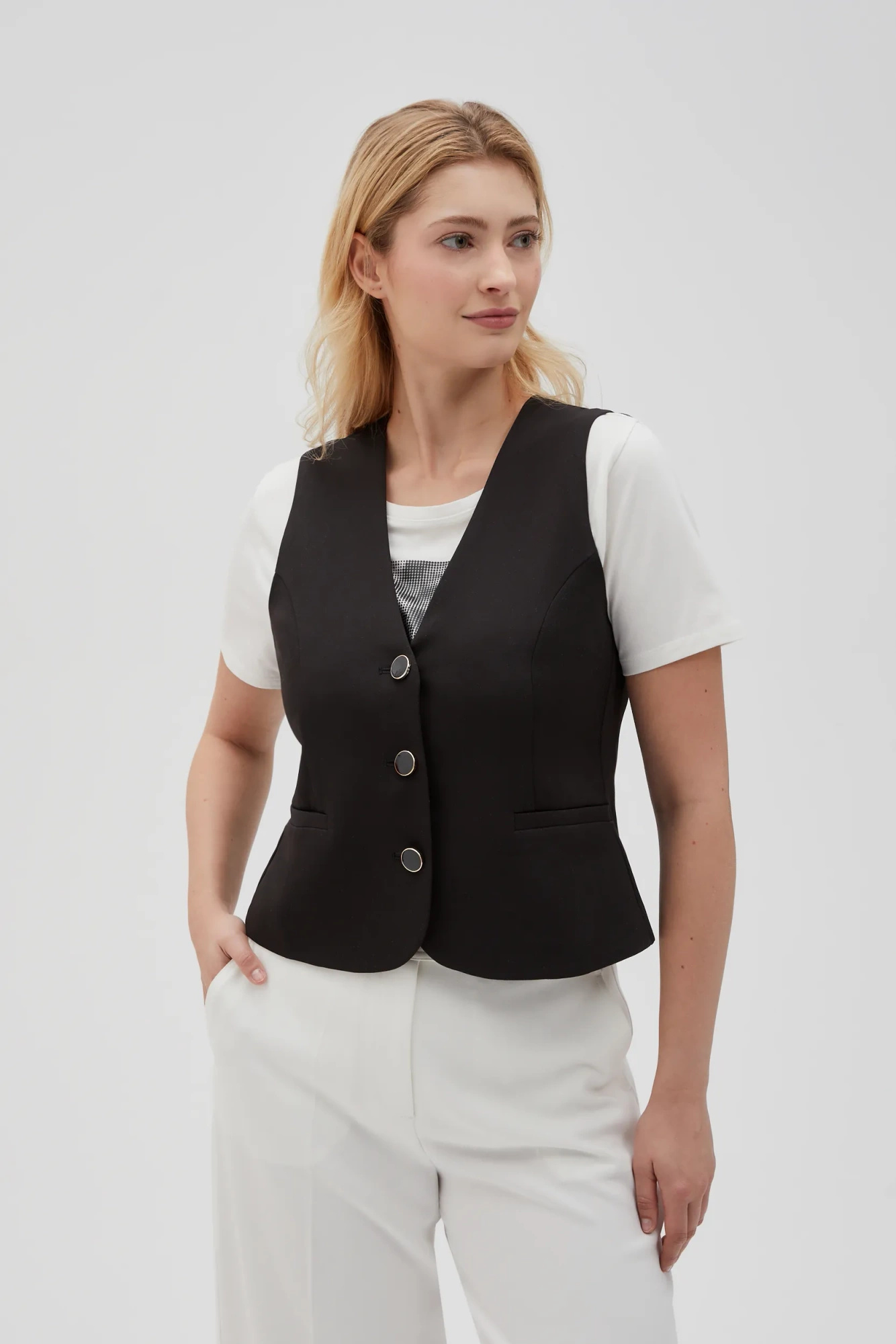 Garniturowa kamizelka czarna