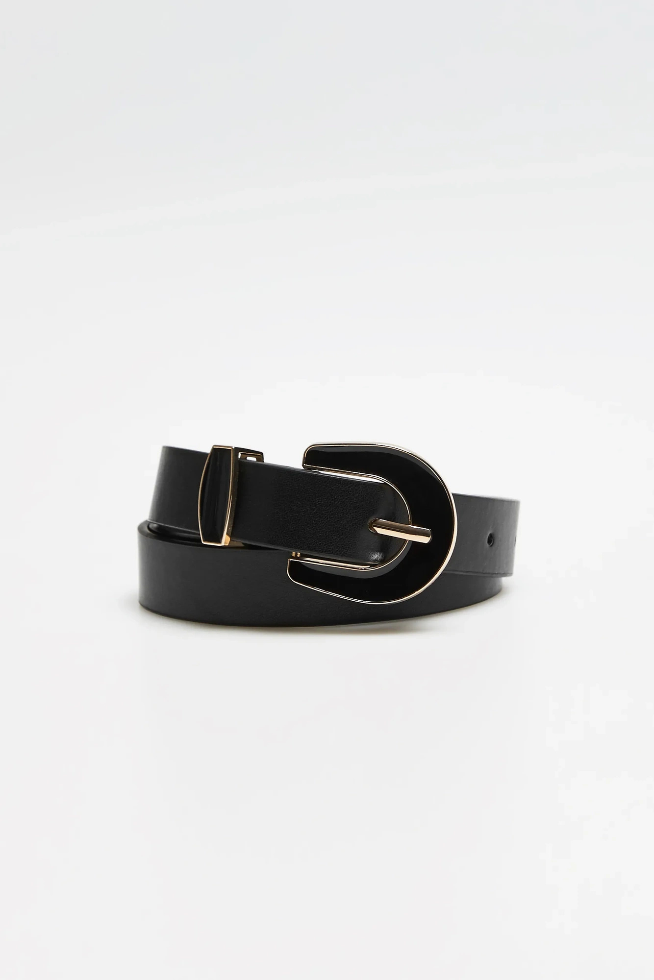 Pasek z szeroką klamrą czarny