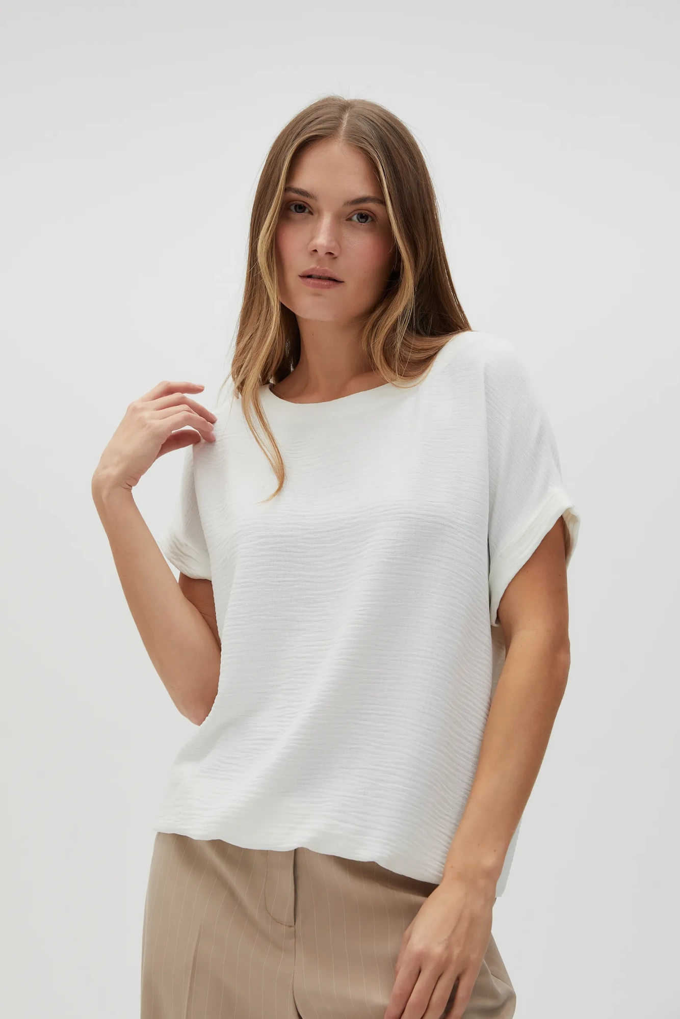 Koszula z krótkimi rękawami biała