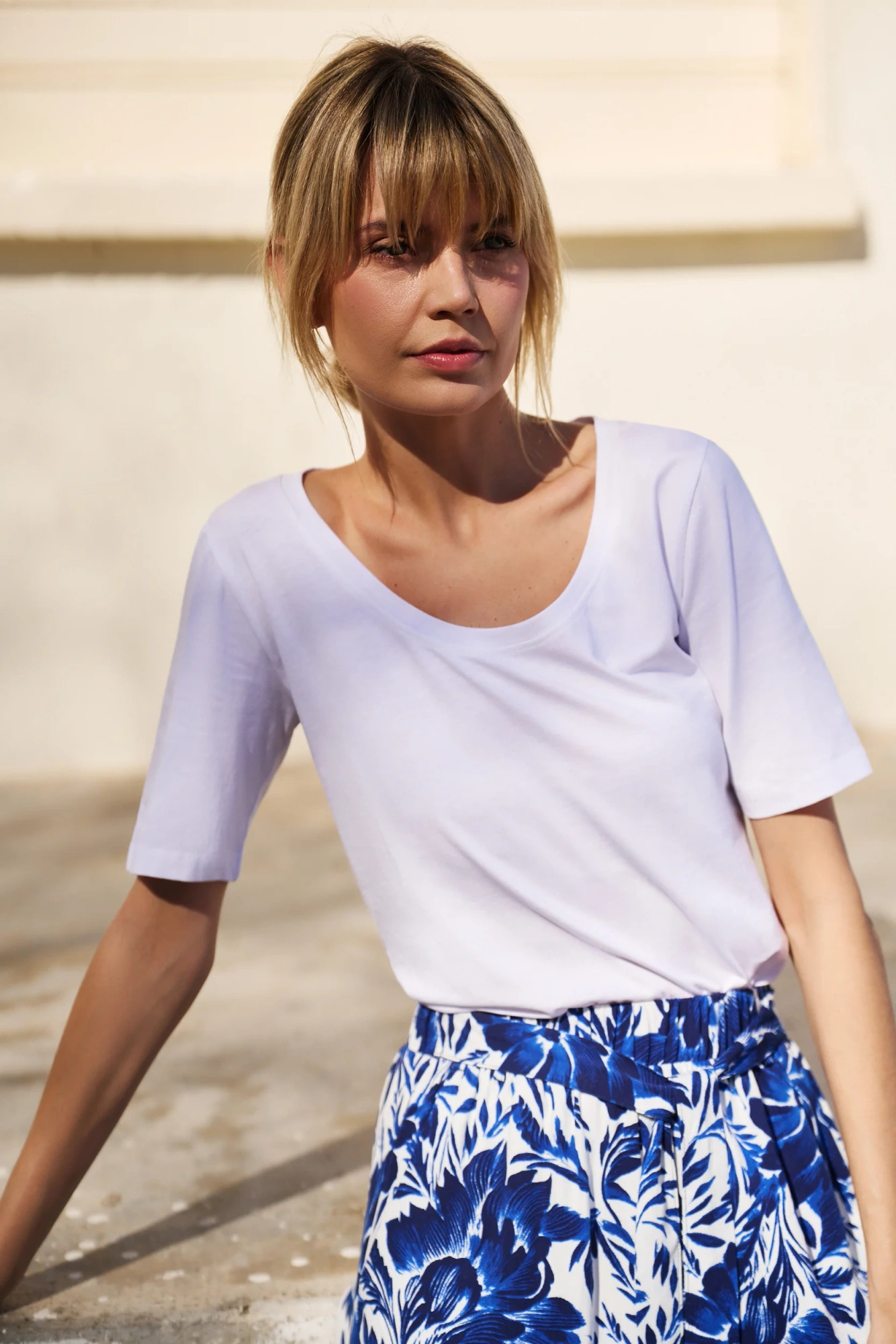 Bluzka z bawełny biała