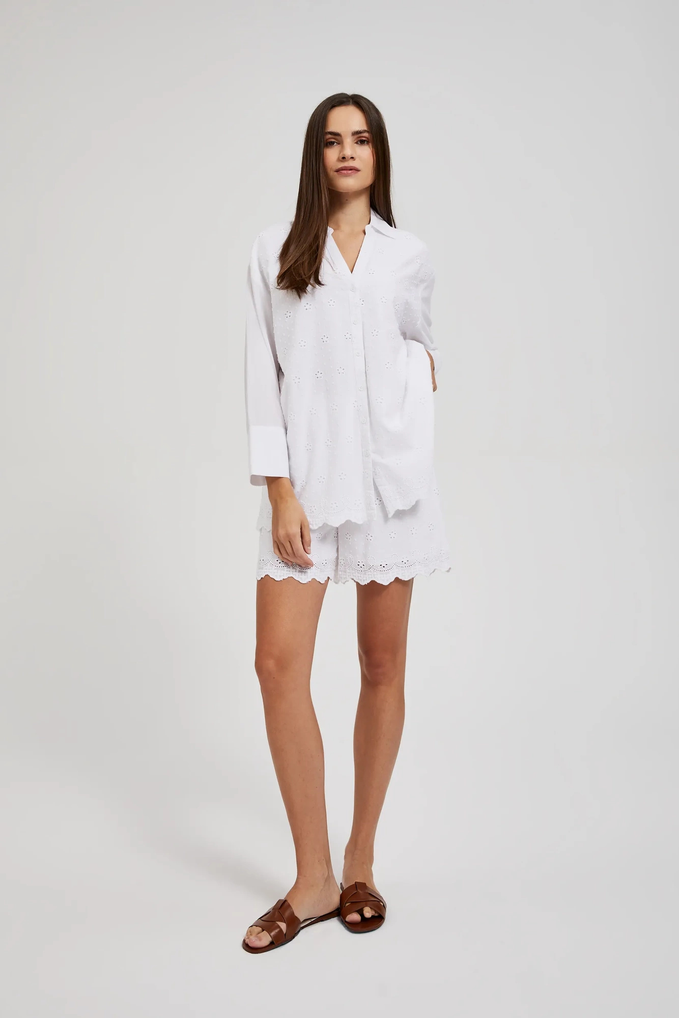 LETNI BAWEŁNIANY KOMPLET BIAŁY