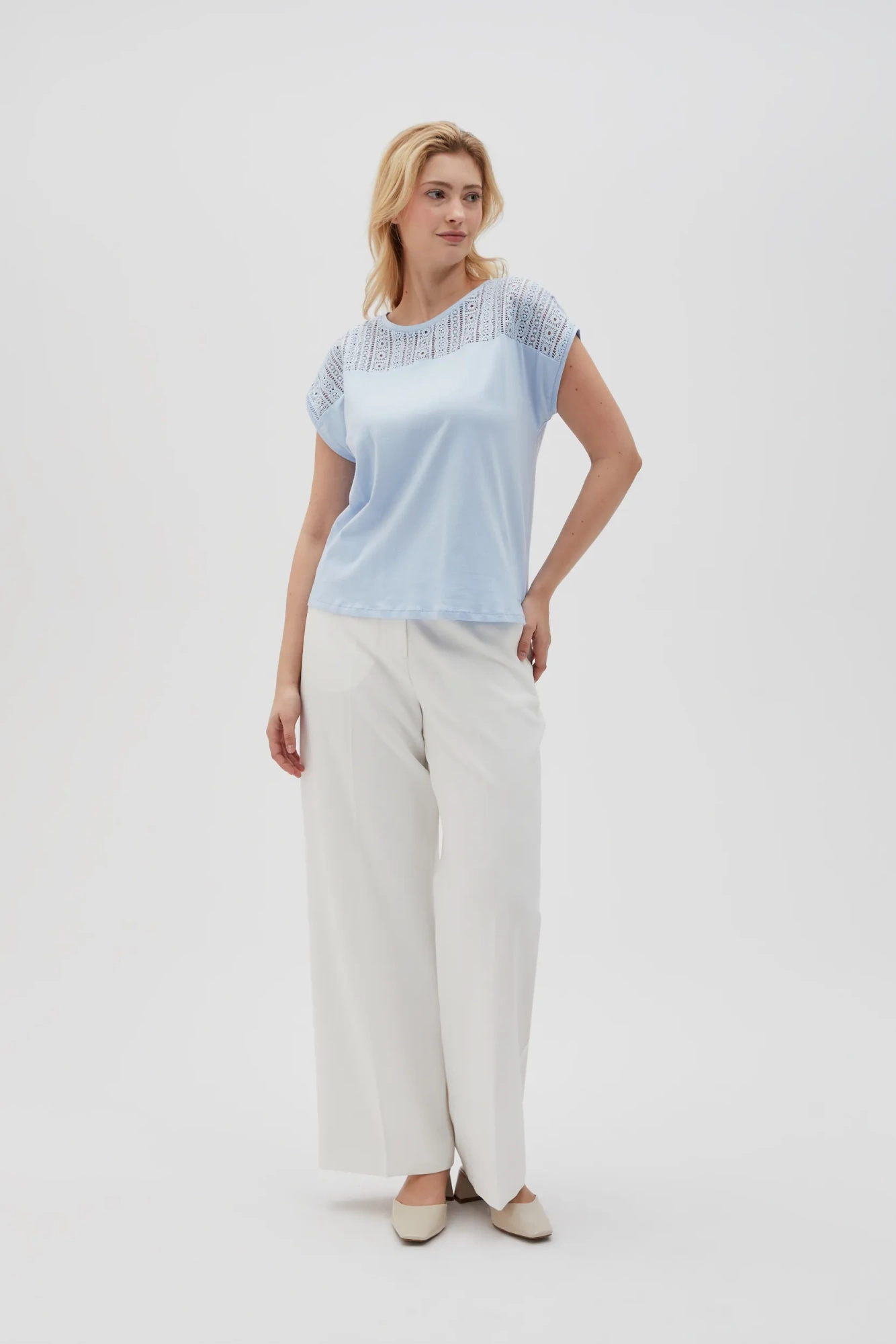 Bawełniana bluzka błękitna