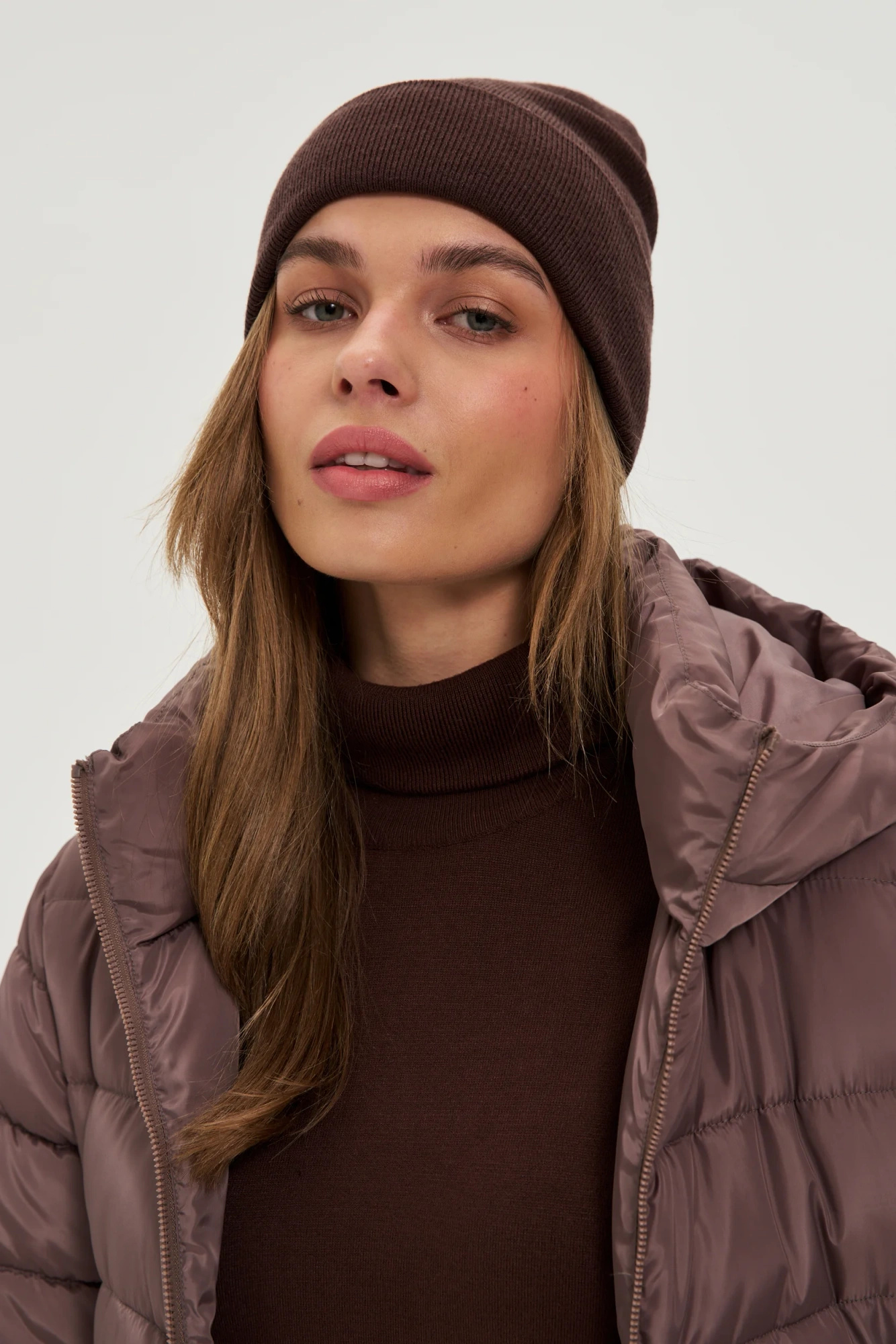 Zimowa czapka brązowa