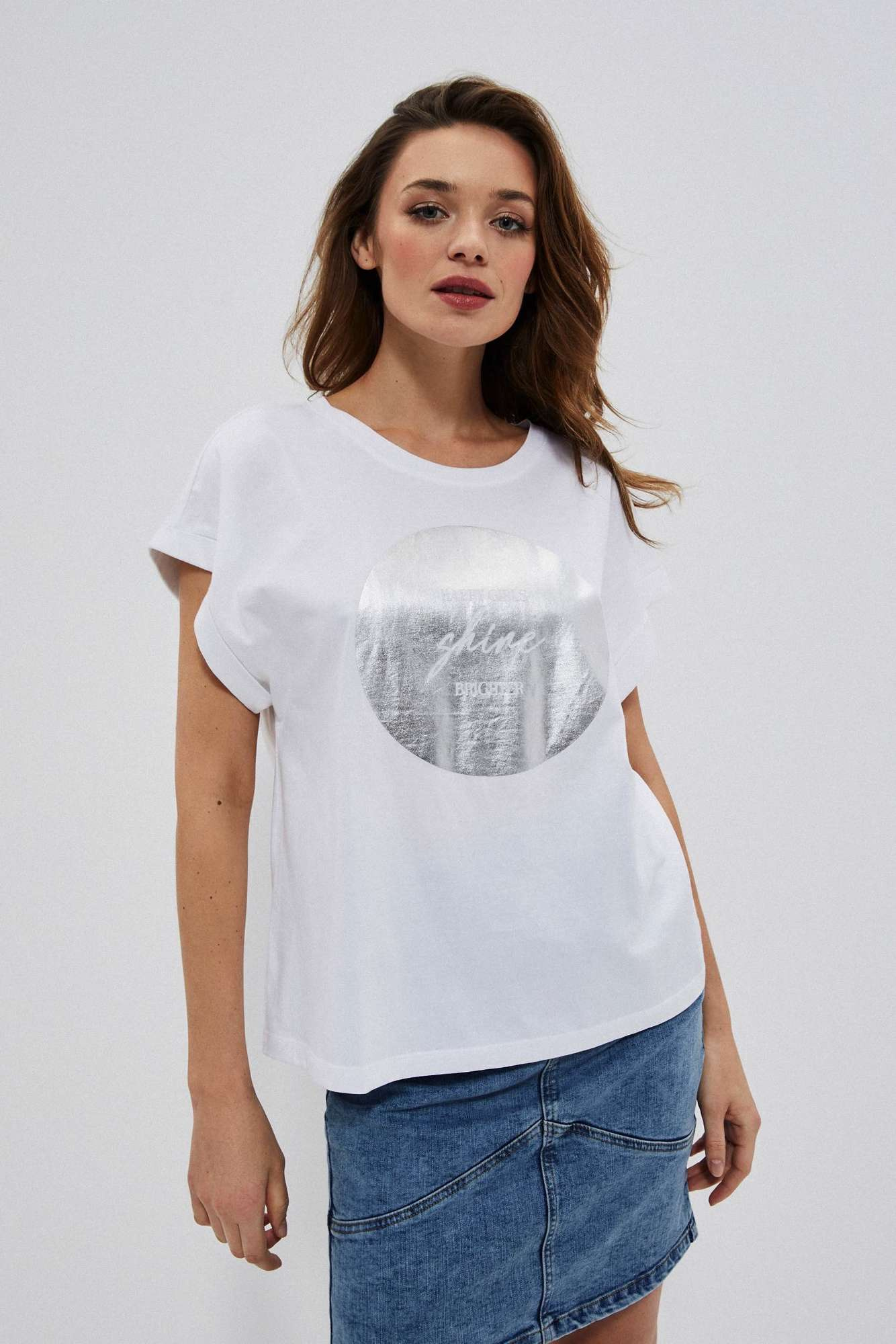 Bluzka z metalicznym nadrukiem