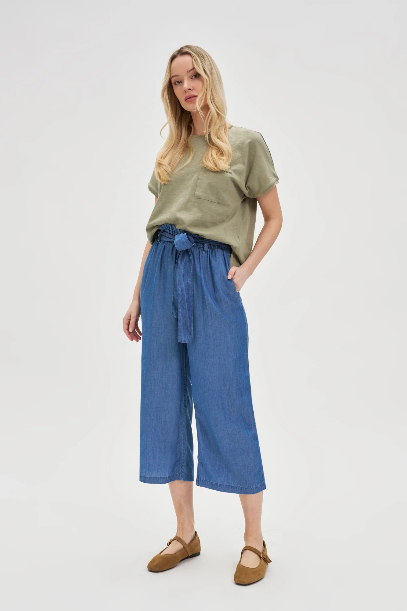 Letnie spodnie niebieskie