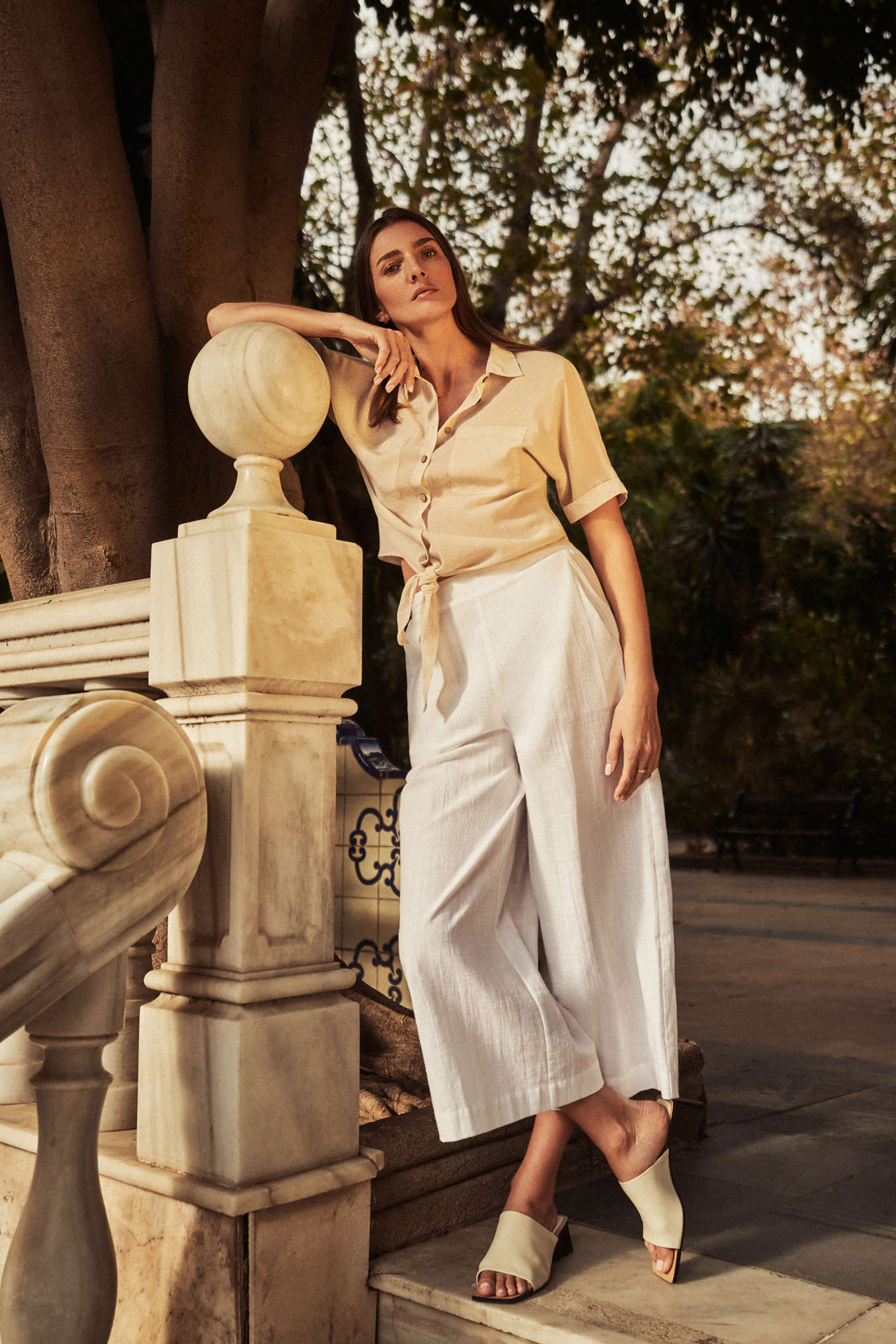 Bawełniane spodnie kuloty