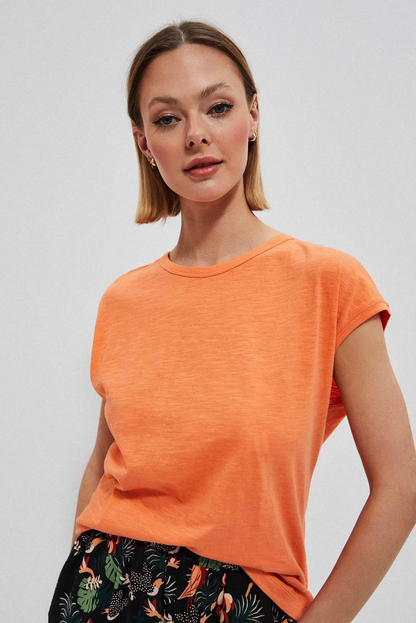 Bluzka z ozdobnym tyłem łososiowa