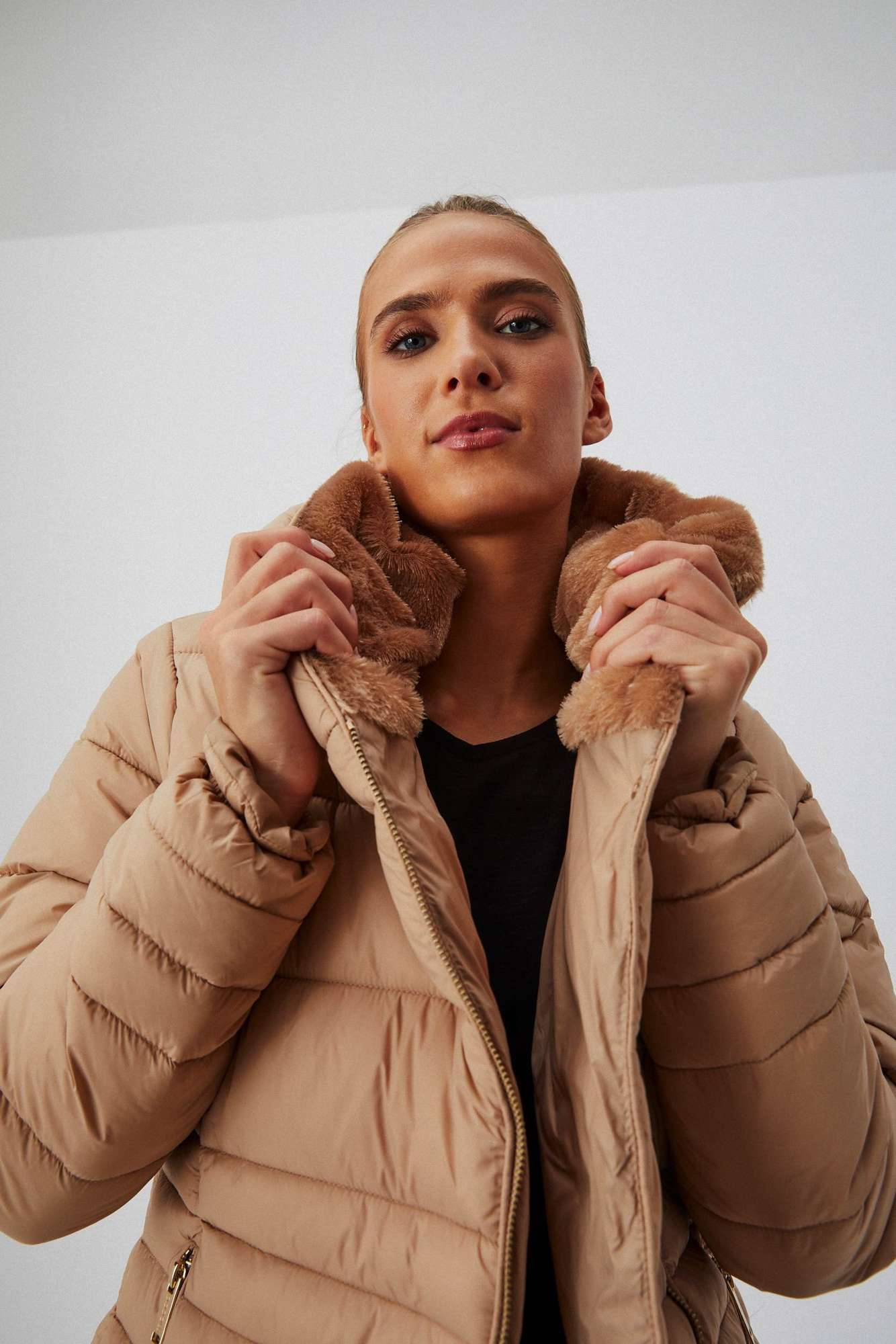 Pikowana kurtka z misiem