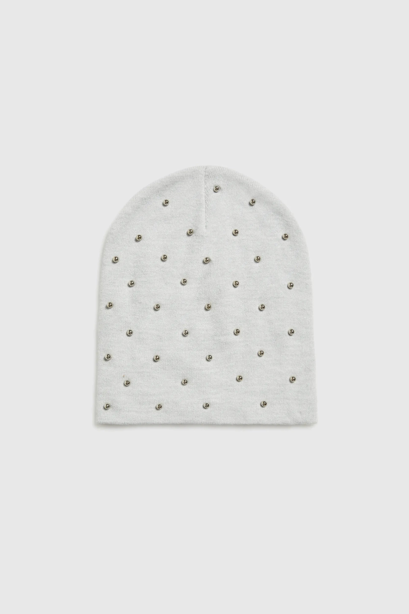 Czapka z koralikami szara