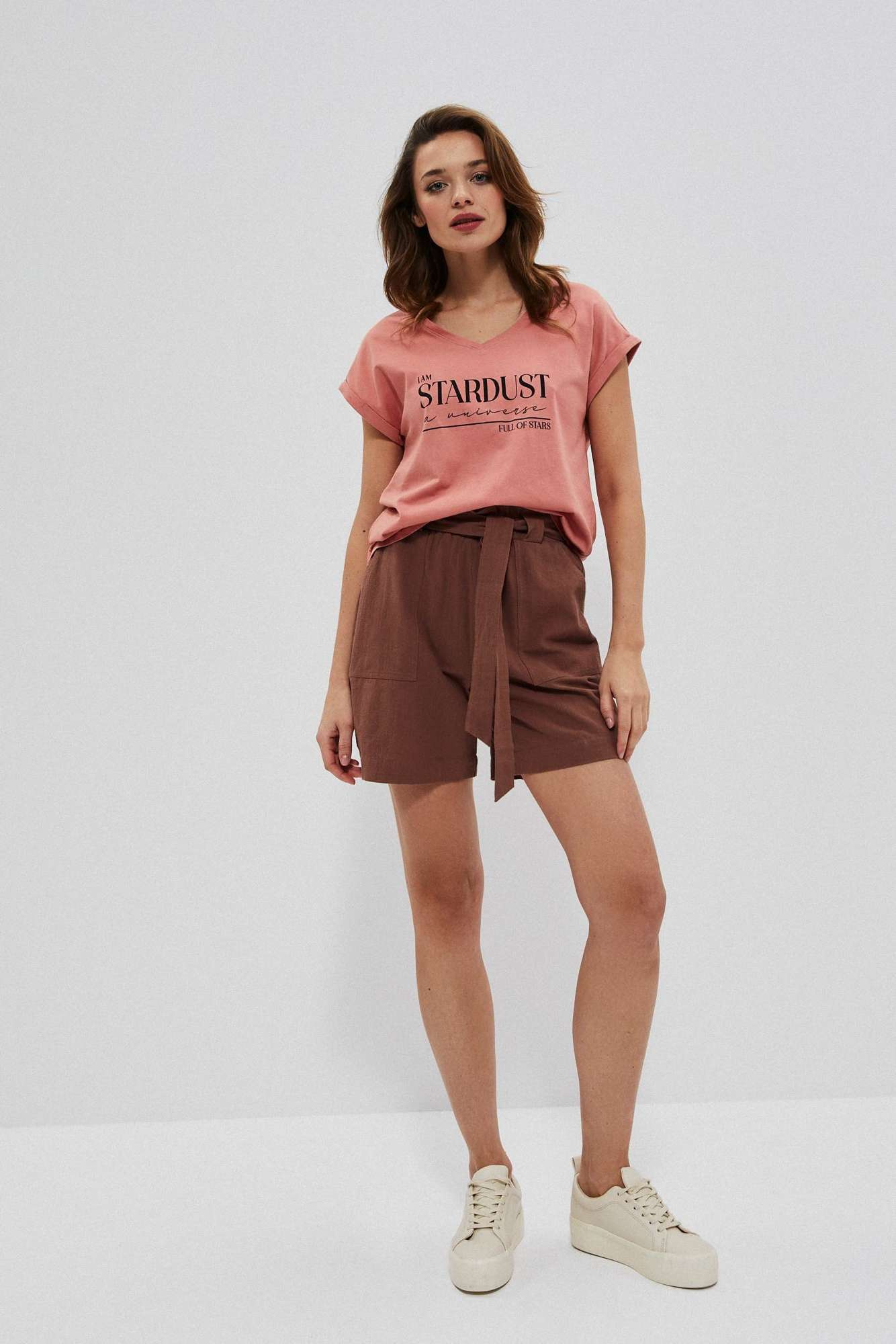 Gładkie szorty z bawełny