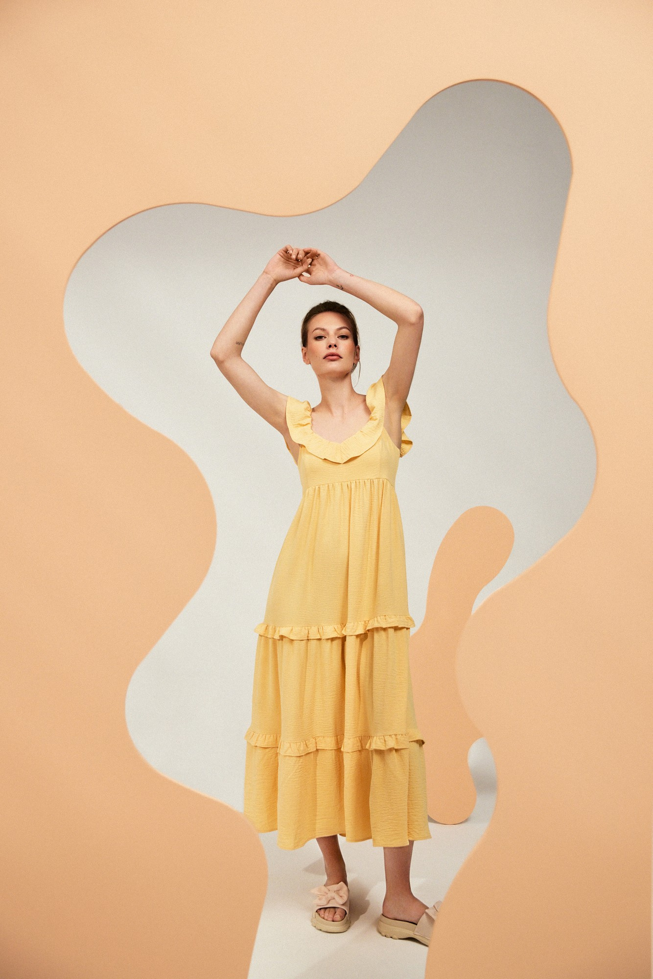 Sukienka maxi waniliowy