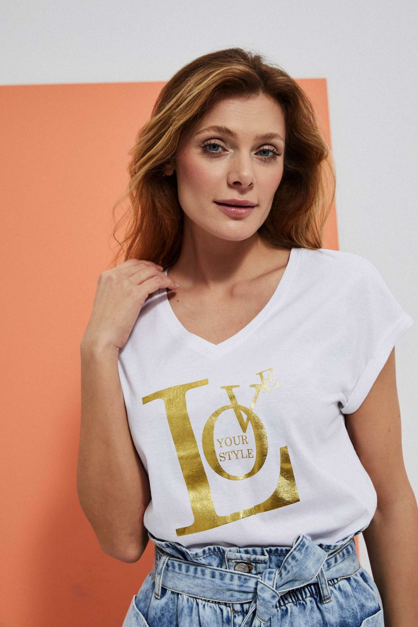 Bluzka z metalicznym nadrukiem