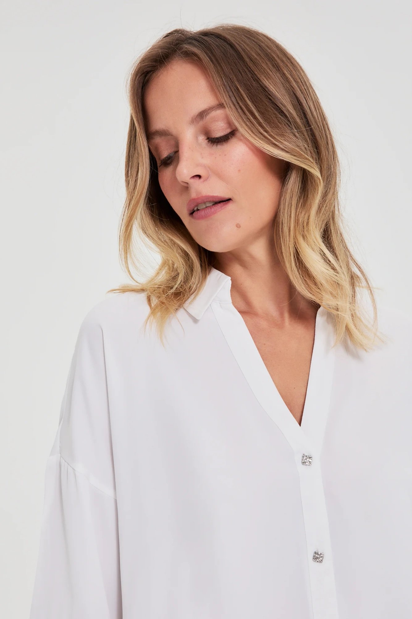 Koszula z krótkimi rękawami biała