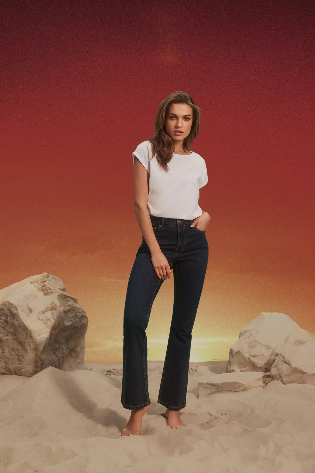 Jeansy z szerokimi nogawkami