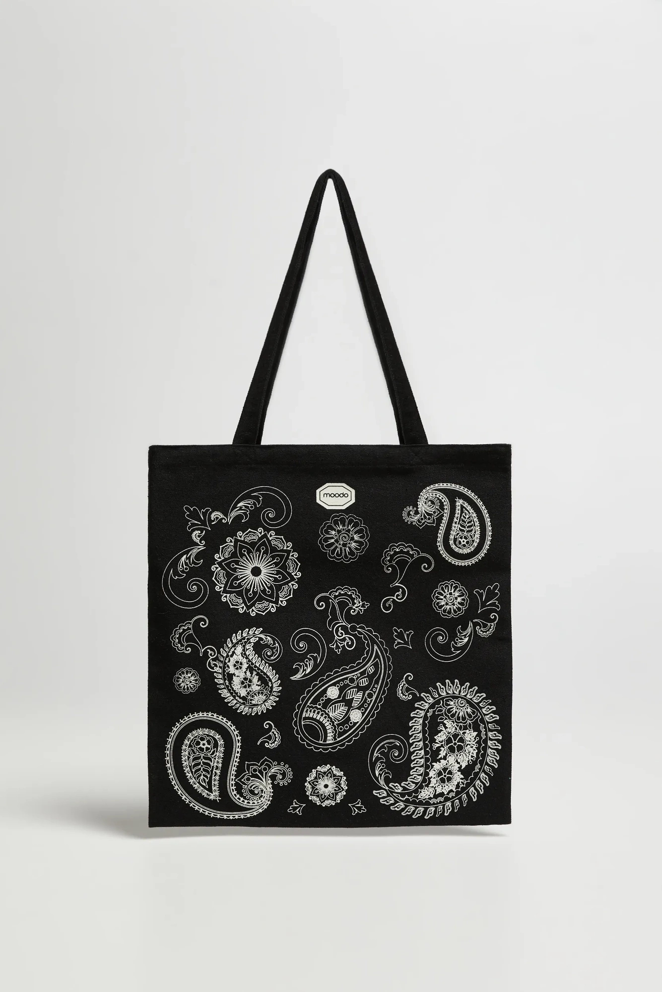 Torba shopper z nadrukiem czarna