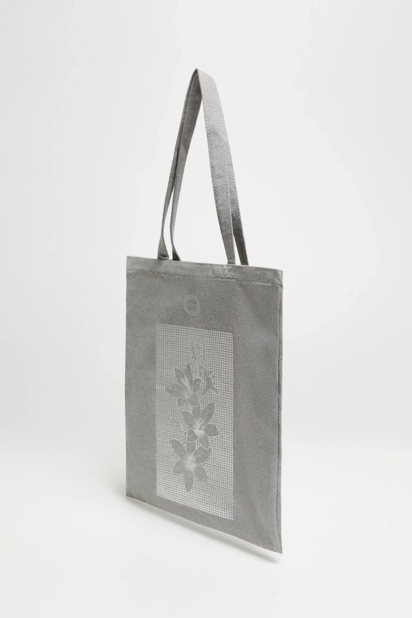 Torba shopper z nadrukiem szara