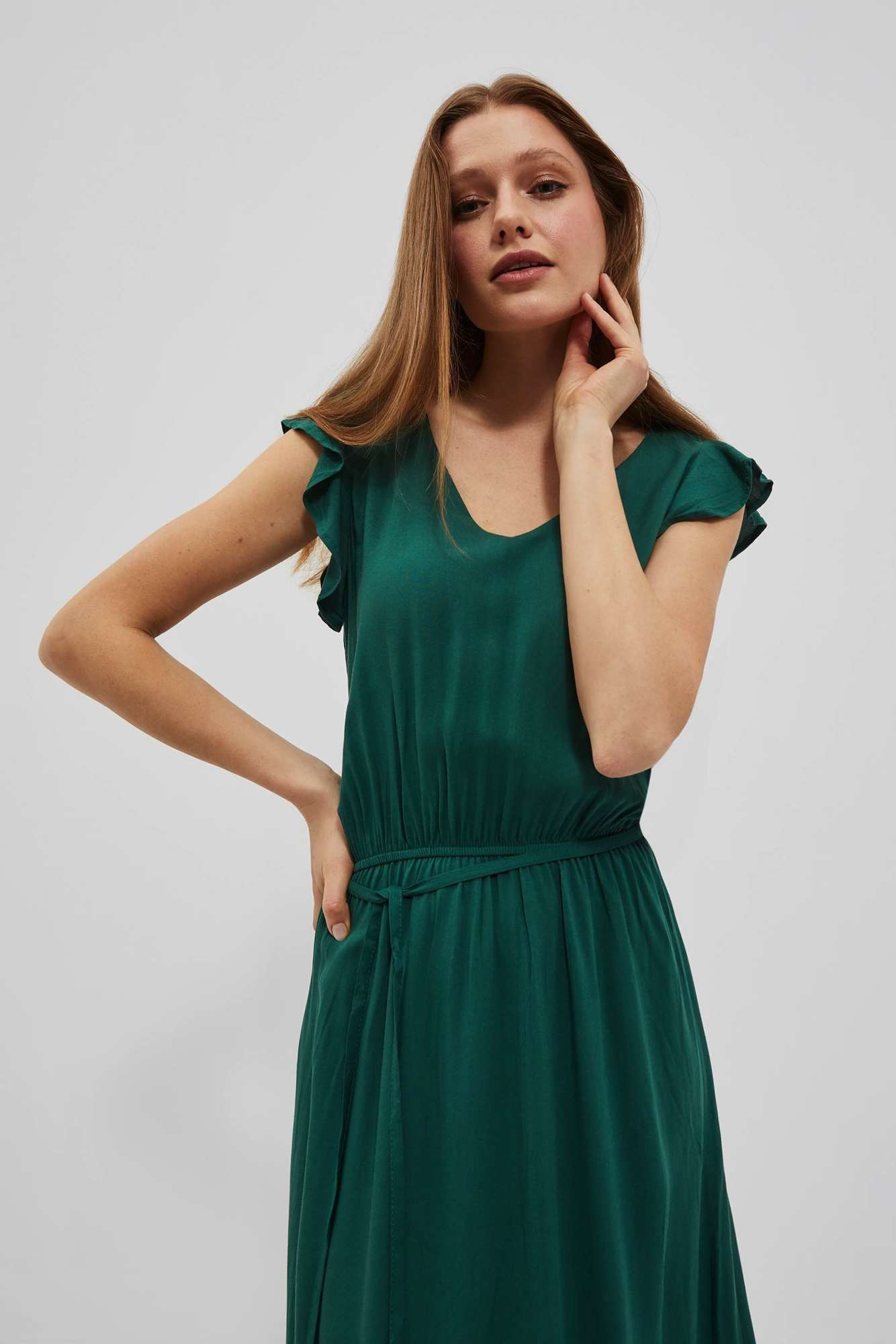 Sukienka maxi malachitowa