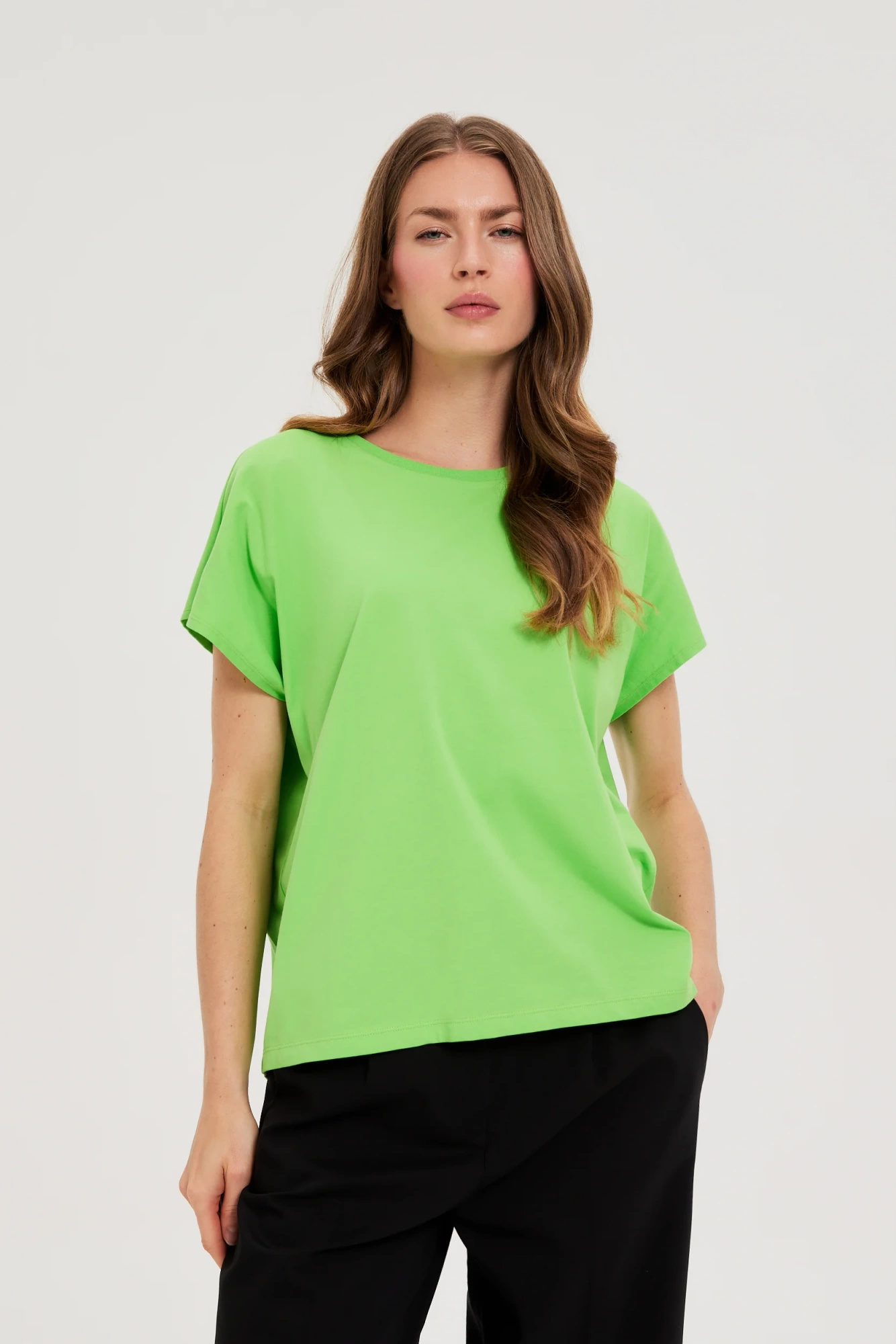 Gładka bluzka zielona