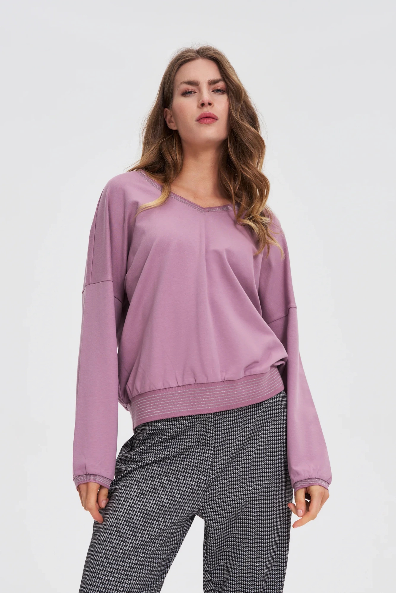 Bluza z bawełny różowa