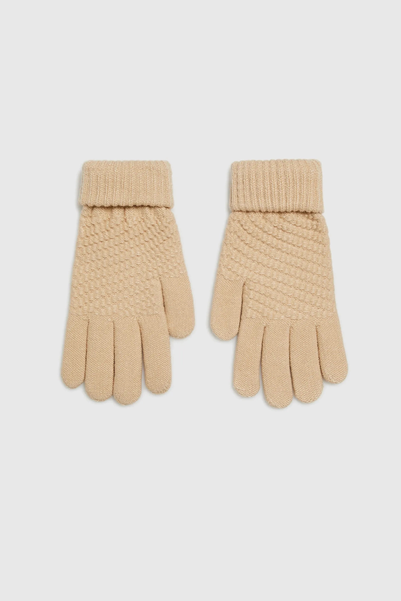 Dzianinowe rękawiczki beżowe