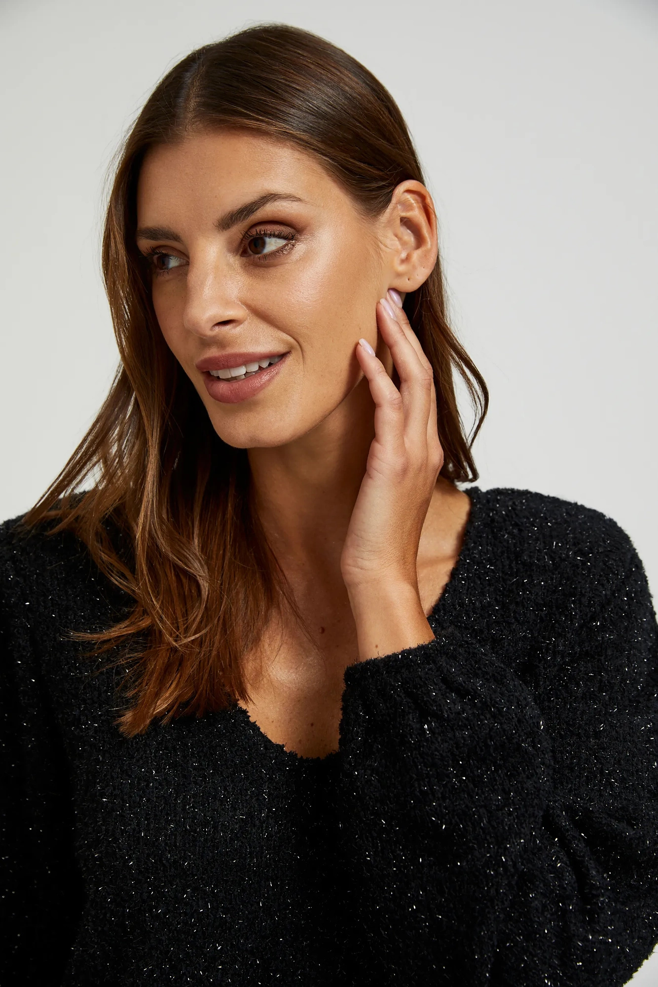 Sukienka z metaliczną nitką czarna