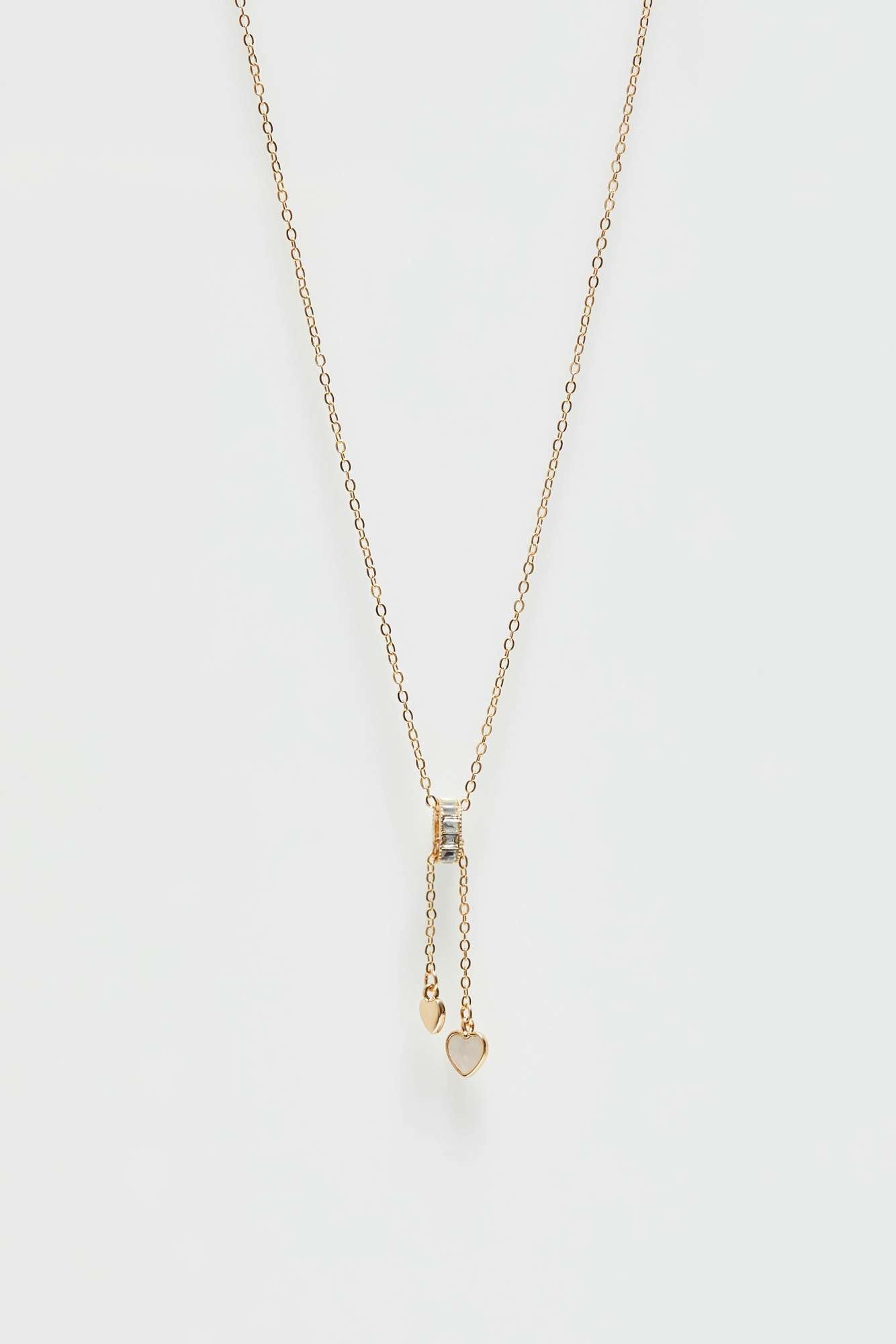 Naszyjnik z zawieszką z cyrkoniami i serduszkiem