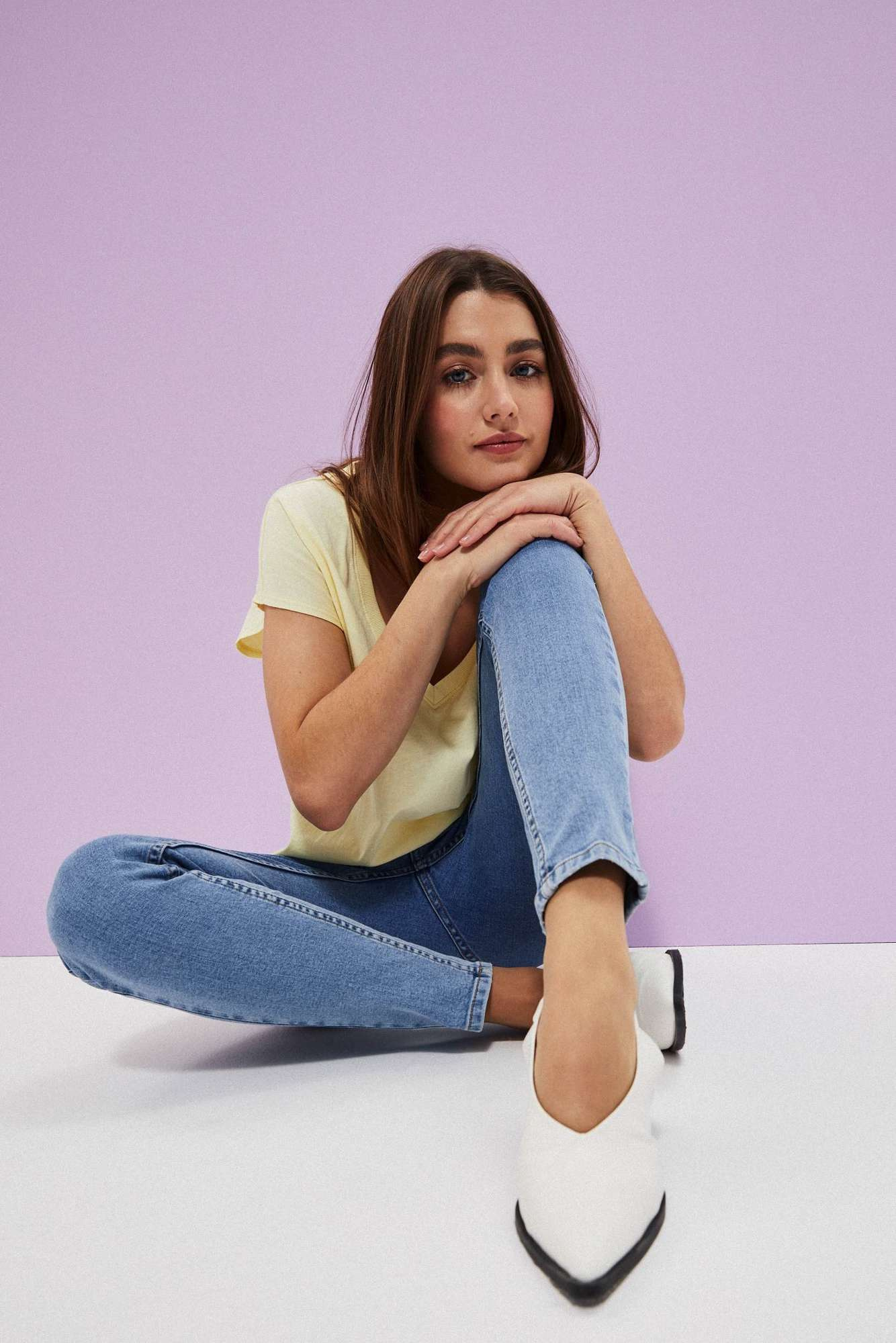 Jeansy high waist skinny niebieskie