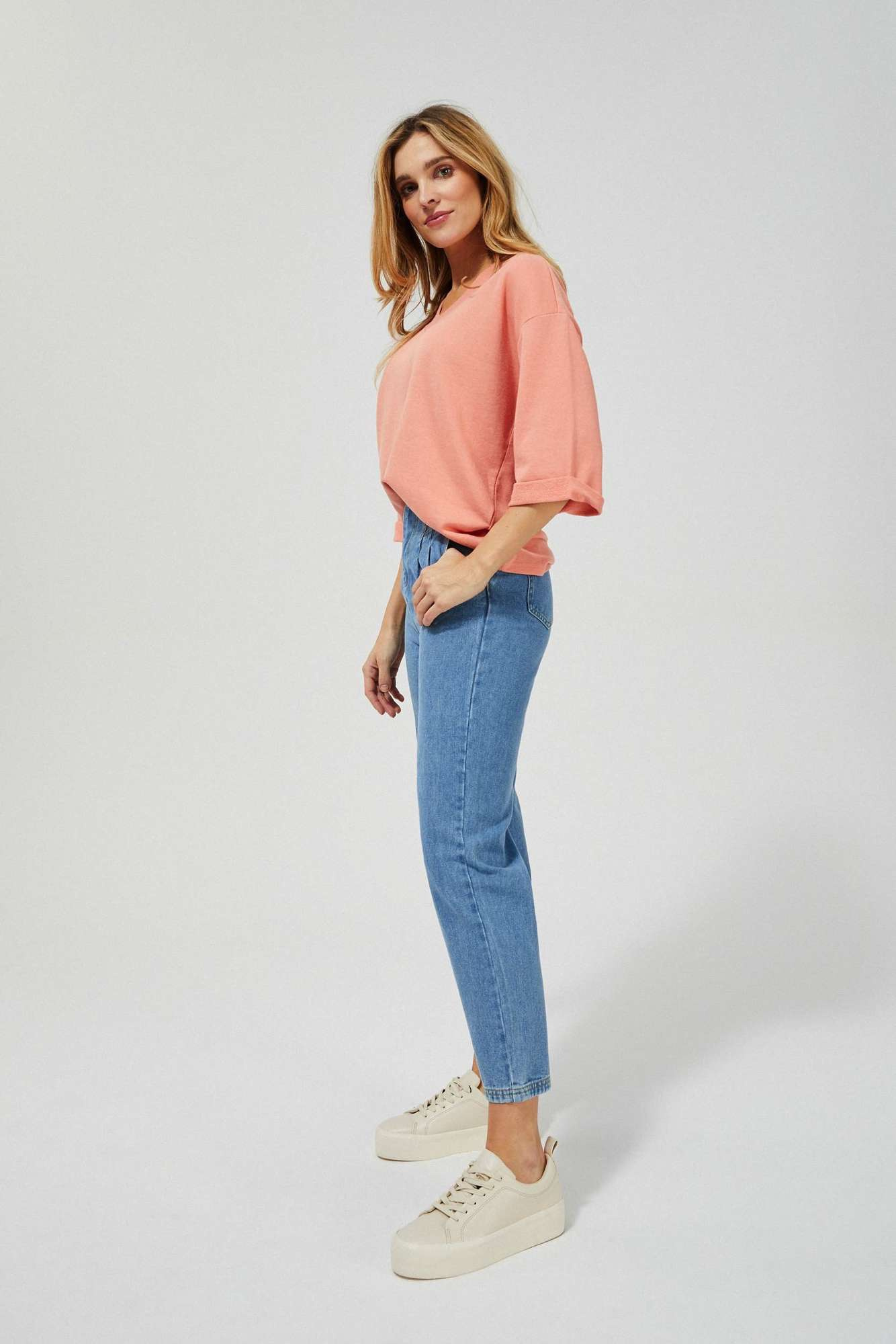 Jeansy slouchy z wysokim stanem