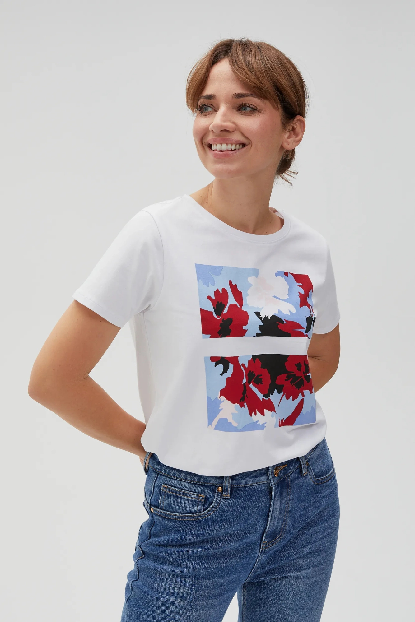 Bawełniany t-shirt z nadrukiem biały