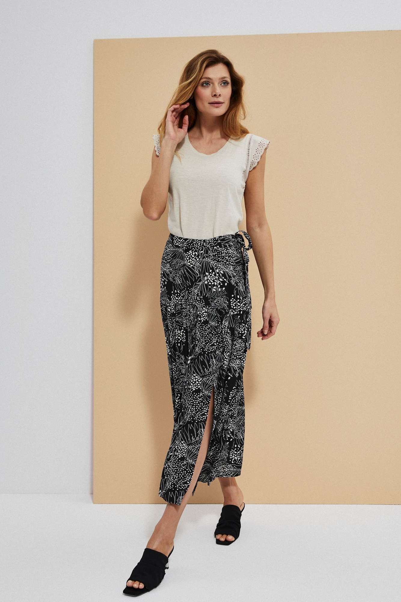 Wzorzysta spódnica z wiskozy