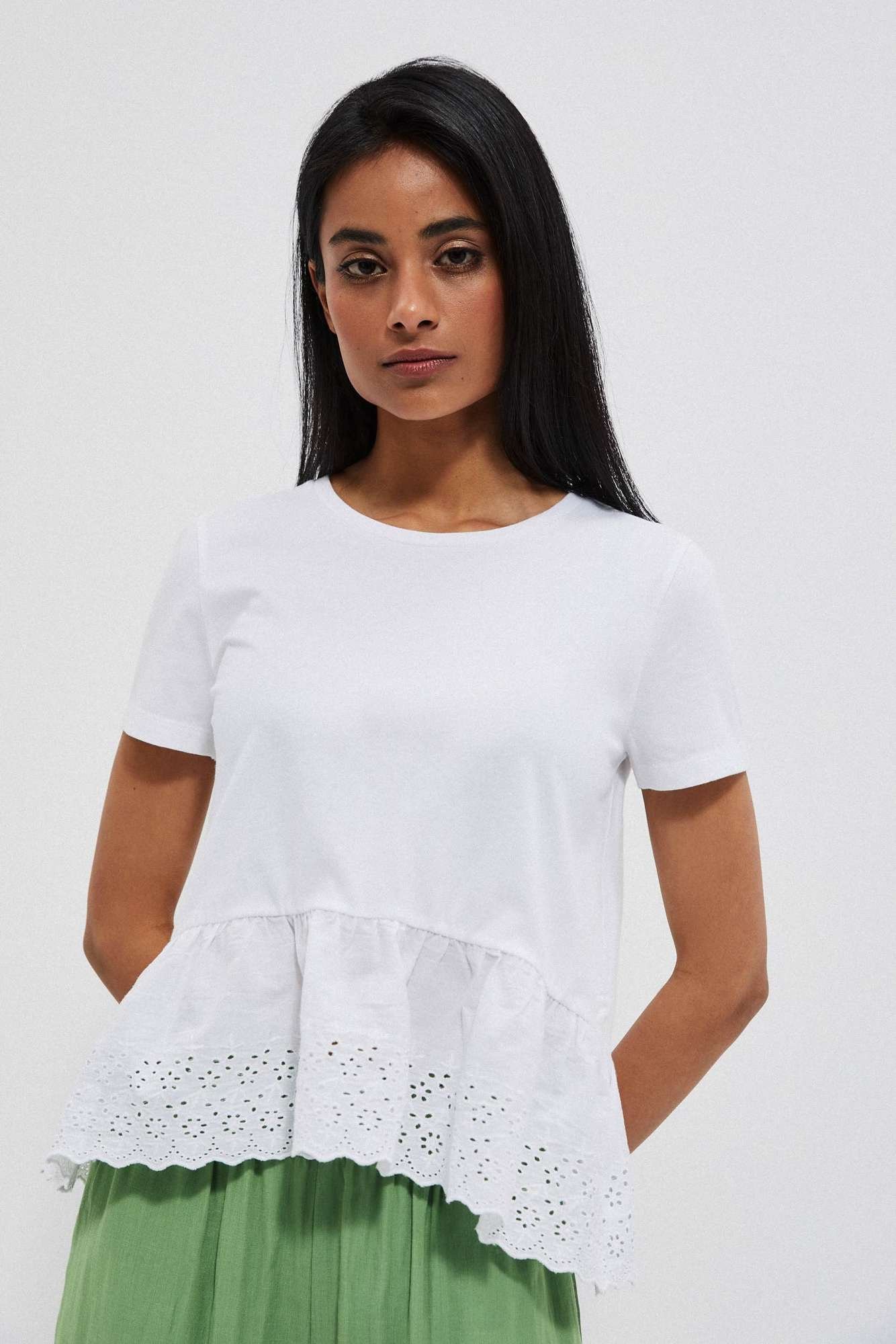 Bawełniana bluzka z falbaną