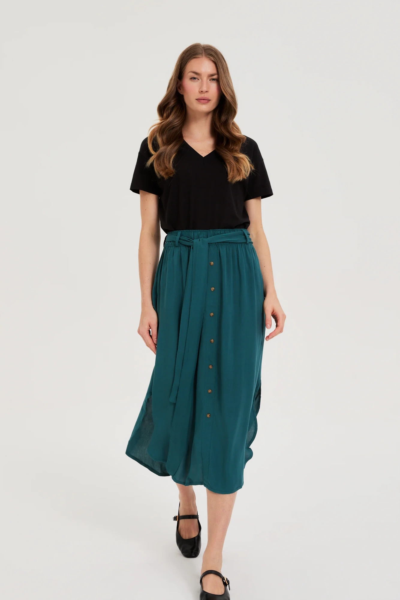 Wiskozowa spódnica zielona