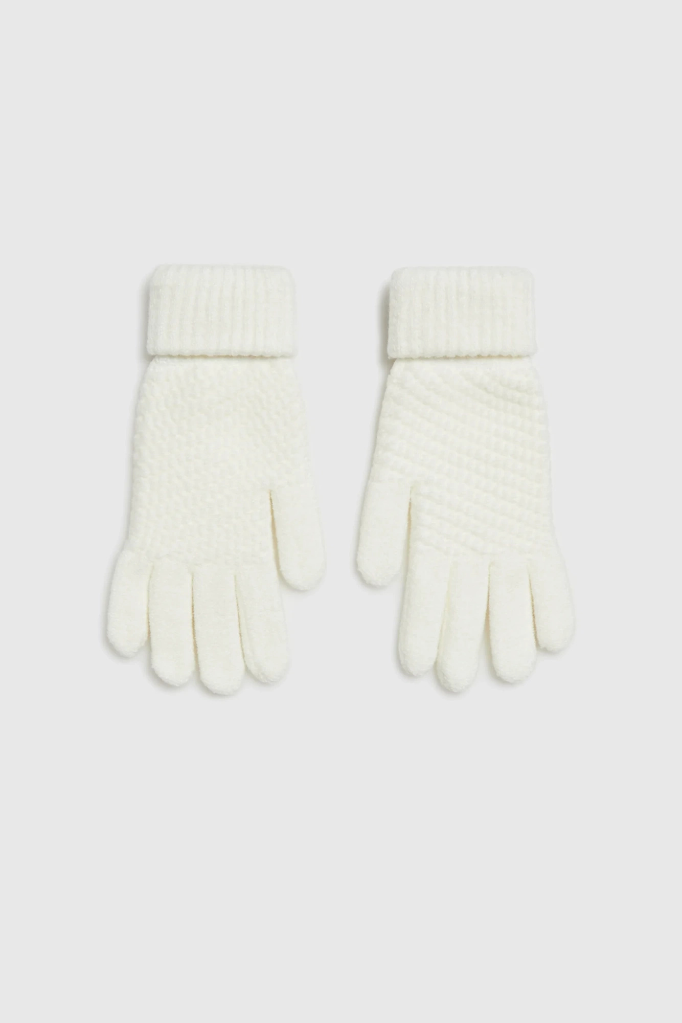 Dzianinowe rękawiczki beżowe