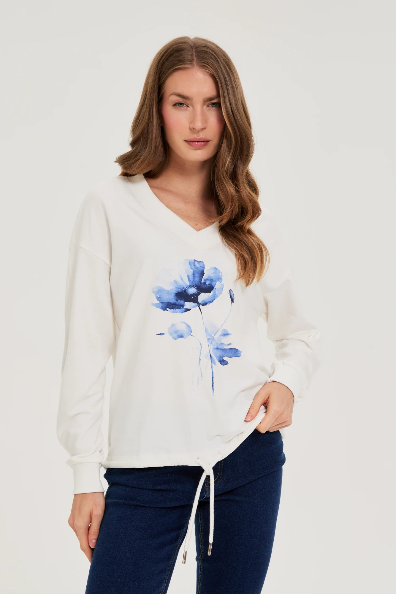 Bluza z nadrukiem biała