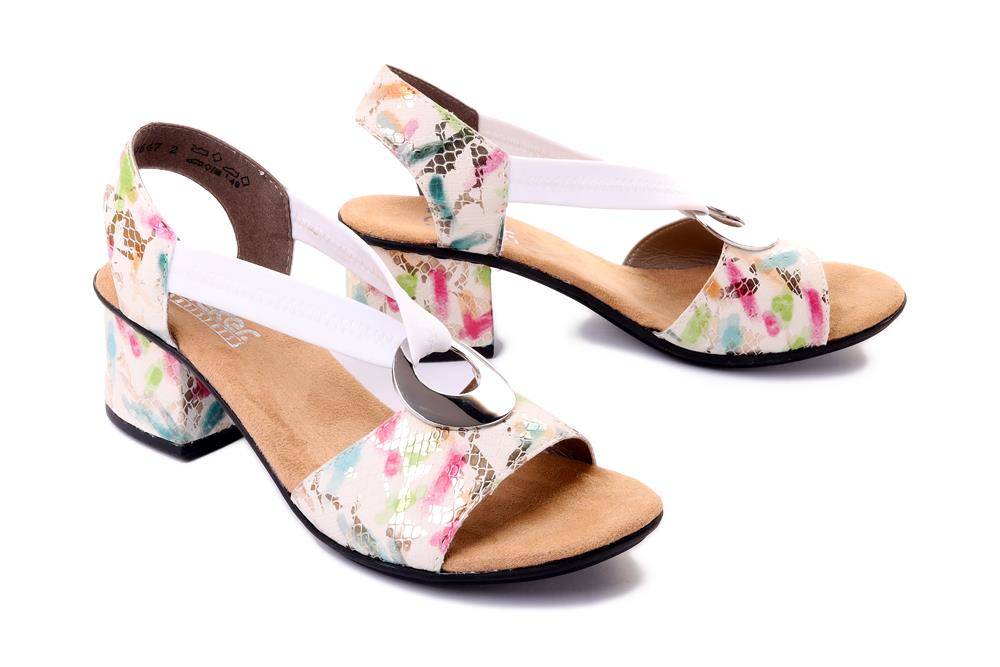 RIEKER 64683-90 white, sandały damskie
