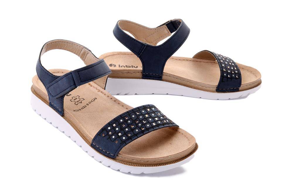 INBLU CN-39 granatowy, sandały damskie